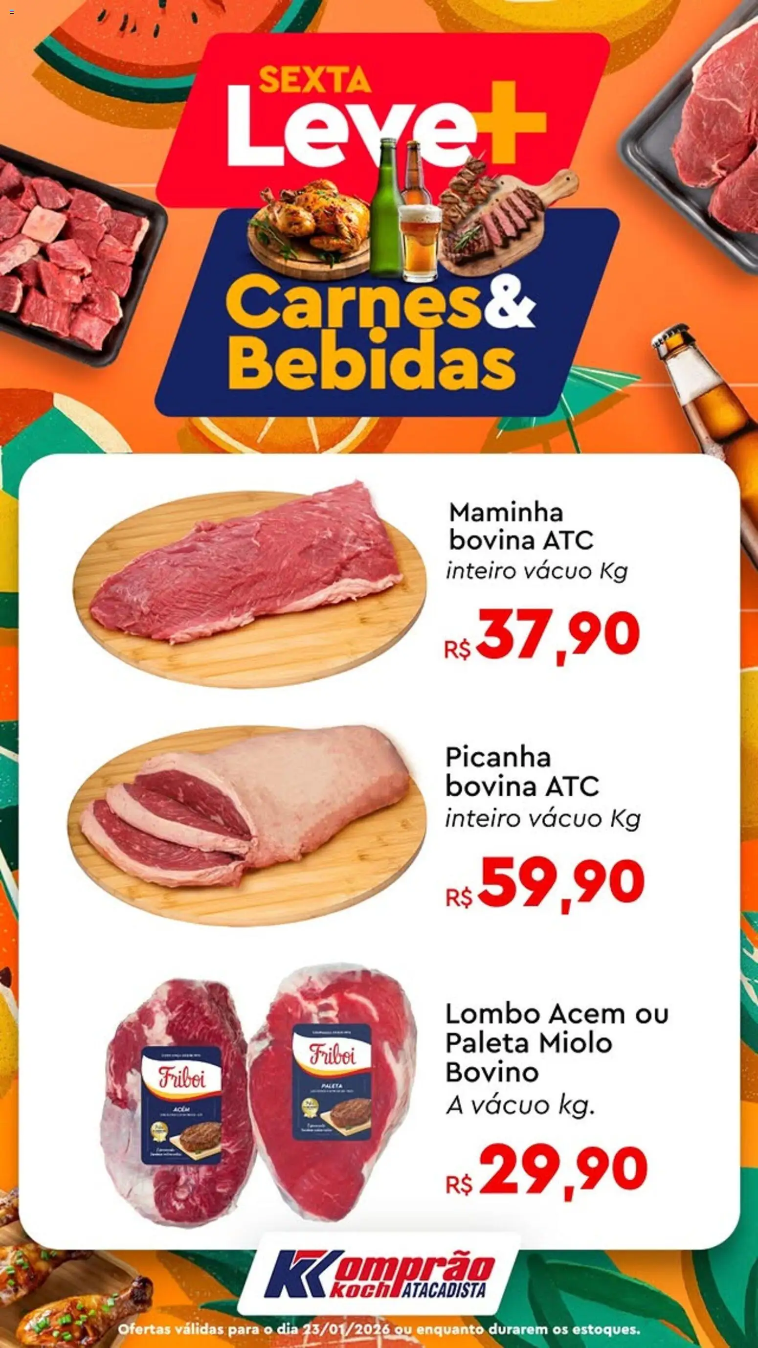 Komprao Atacadista Folheto - válido de 23.01.2026 | Página: 4 | Produtos: Acém, Maminha, Picanha, Lombo