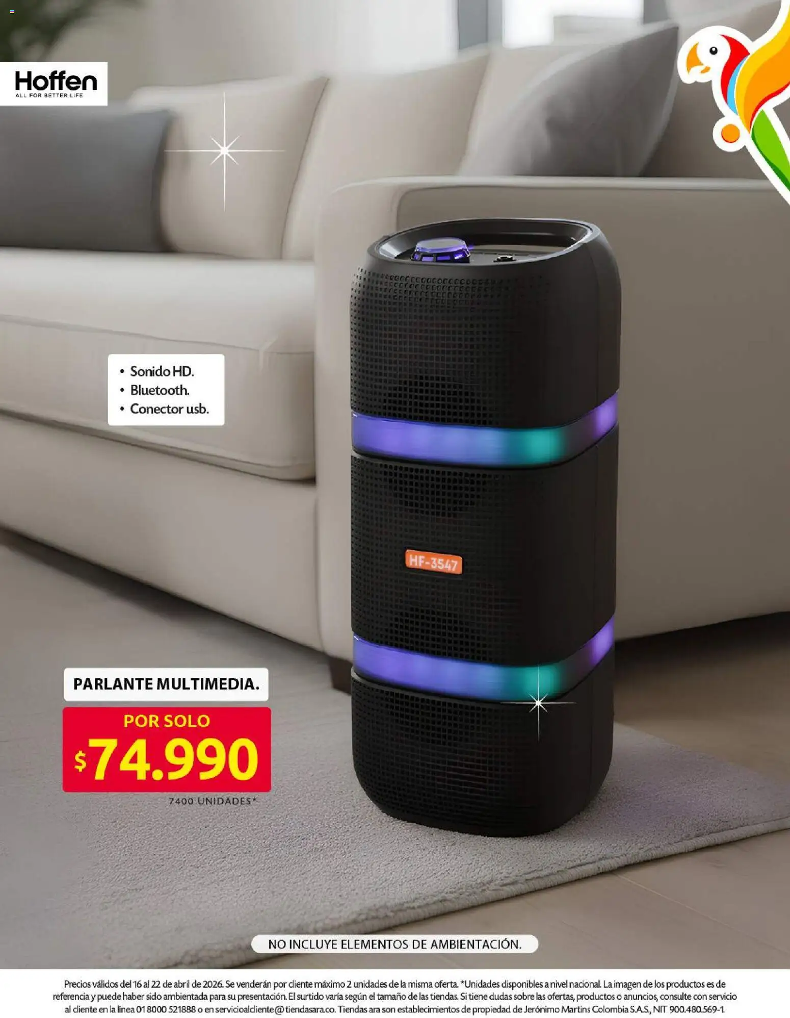 Ara revista - valida desde el 16.04.2026 | Página: 16 | Productos: Conector, Sobre, Parlante