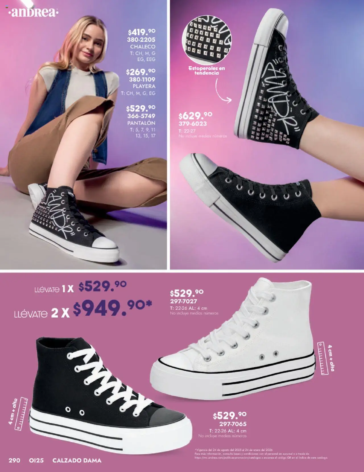 Nuevas ofertas de Andrea válidas en toda la República Mexicana desde el 24.08.2025. ¡Encuentra las mejores ofertas en Andrea - Catálogo Calzado Dama! | Página: 282 | Productos: Chaleco, Playera