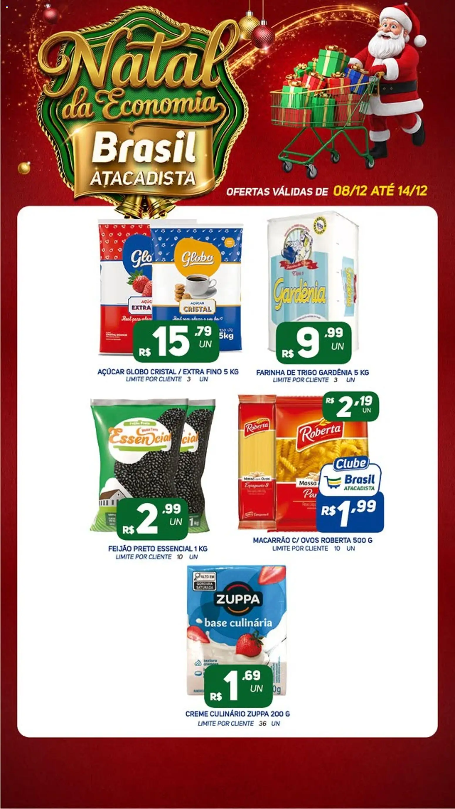 Brasil Atacadista Folheto - válido de 08.12.2025 | Página: 2 | Produtos: Feijão, Base, Macarrão, Creme