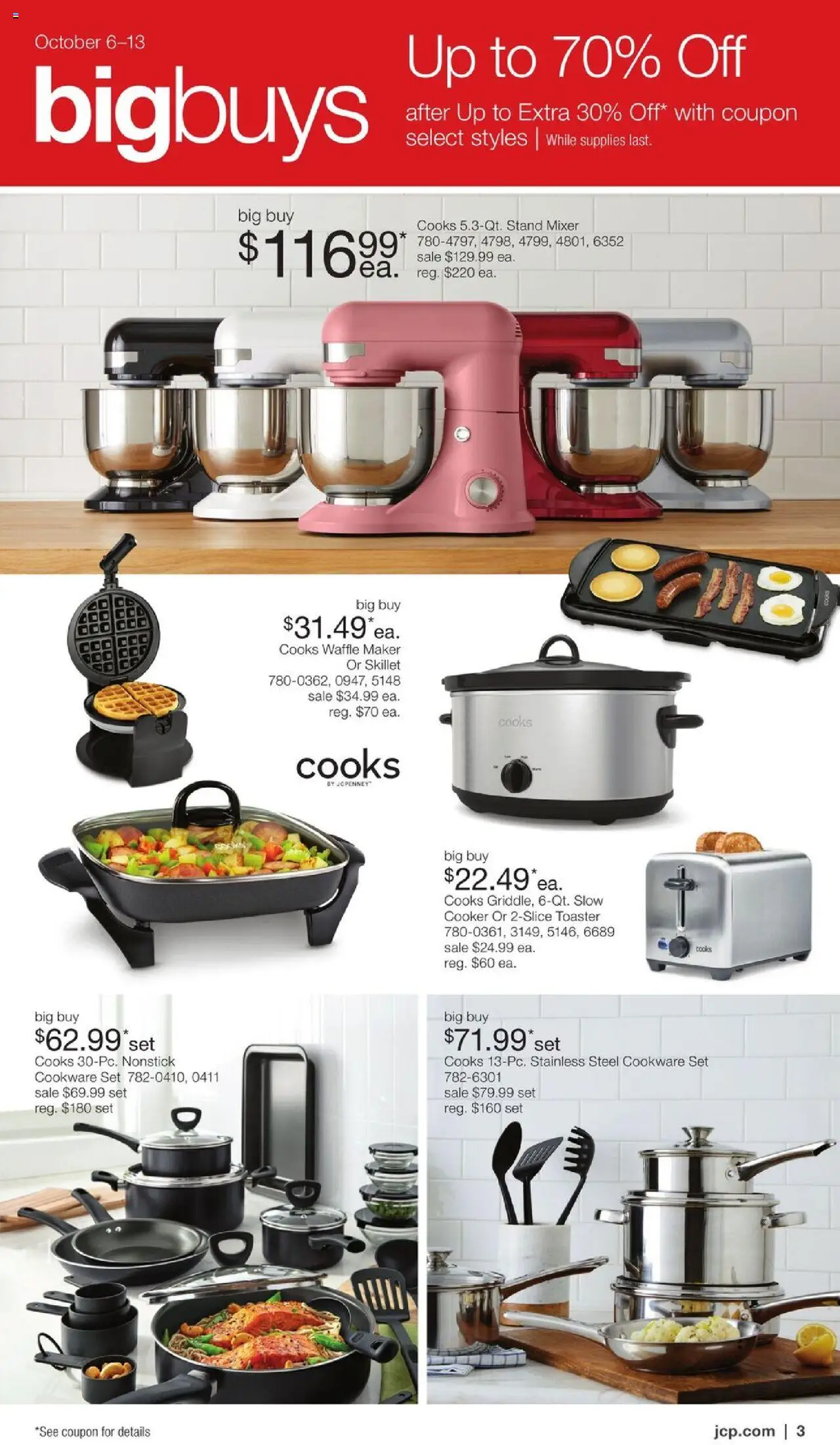JCPenney Semi-Annual Home Sale - valid from 06.10.2025 | Page: 2 | Products: Cooker, Skillet, Waffle Maker, Mixer