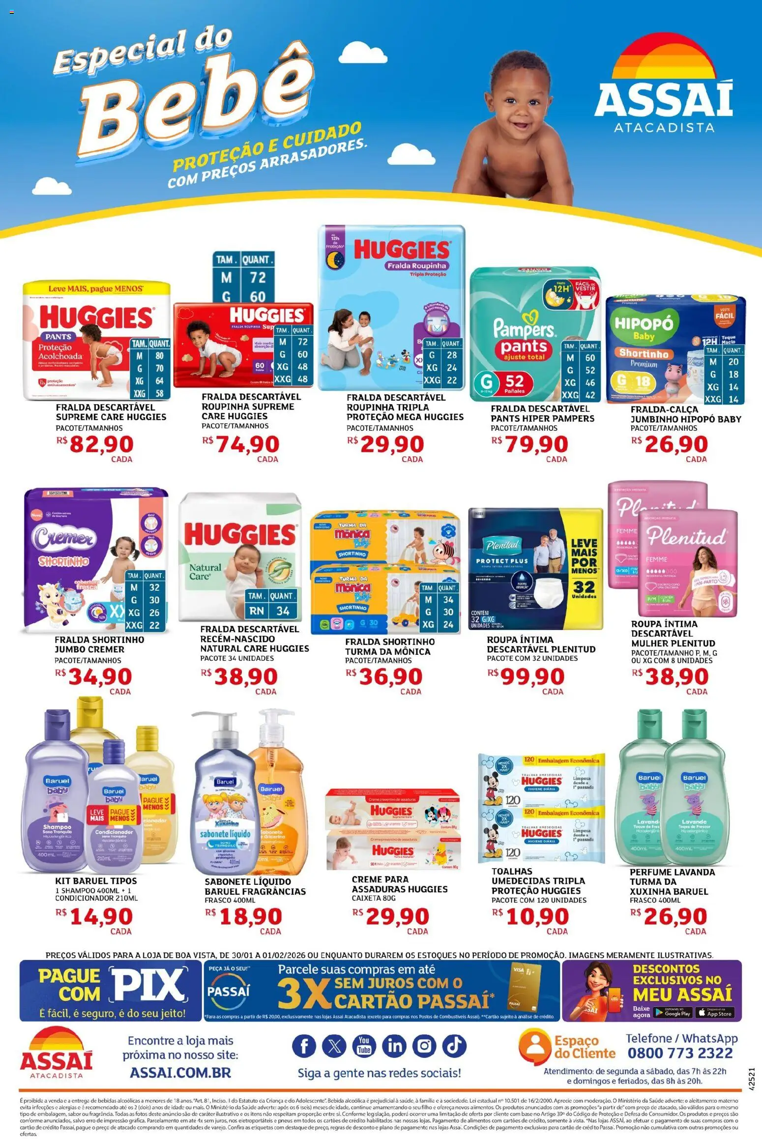 Assaí Atacadista Folheto - válido de 30.01.2026 | Página: 4 | Produtos: Shampoo, Perfume, Creme, Telefone