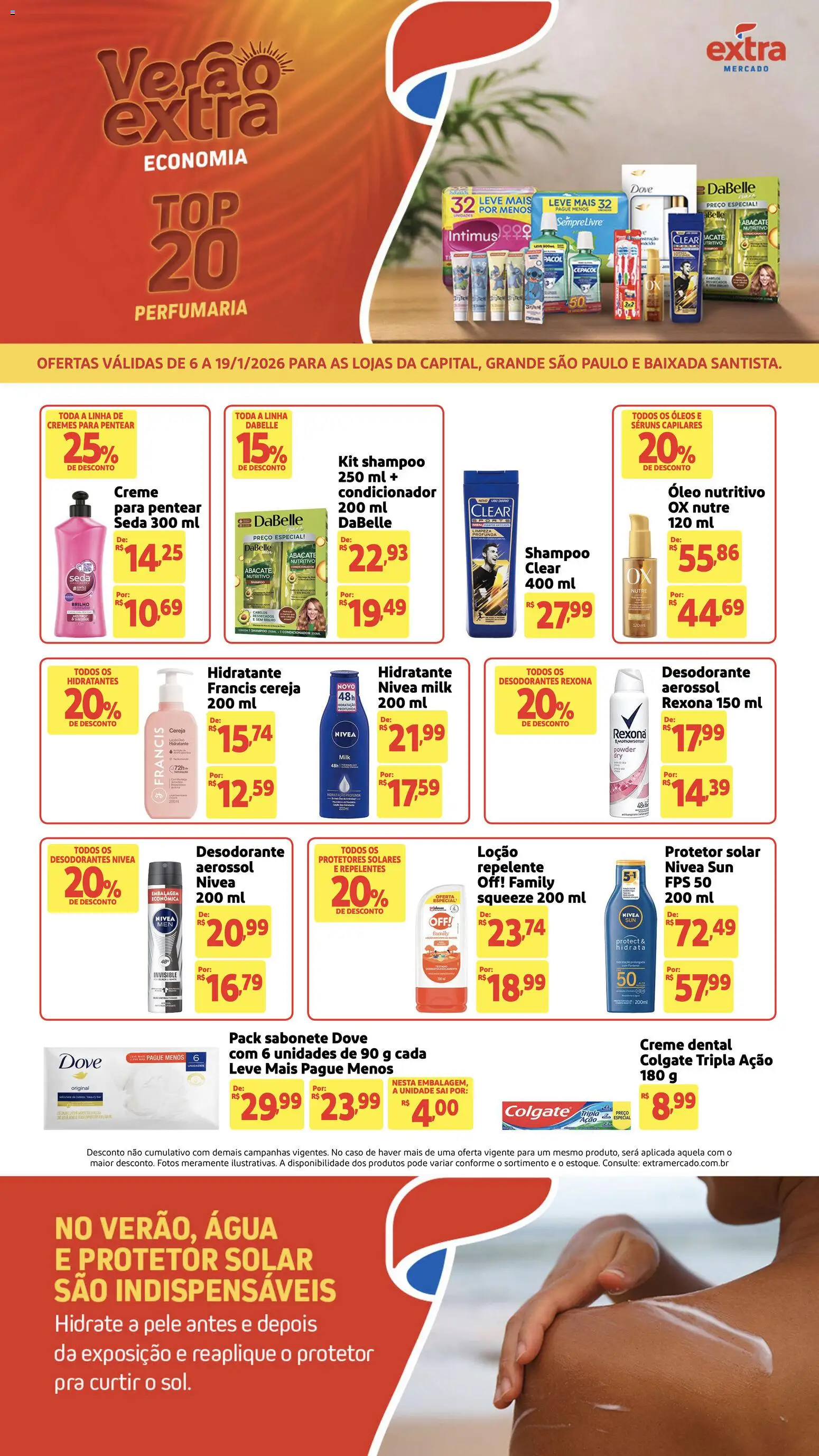 Extra Folheto - válido de 06.01.2026 | Página: 1 | Produtos: Shampoo, Condicionador, Sabonete, Dove