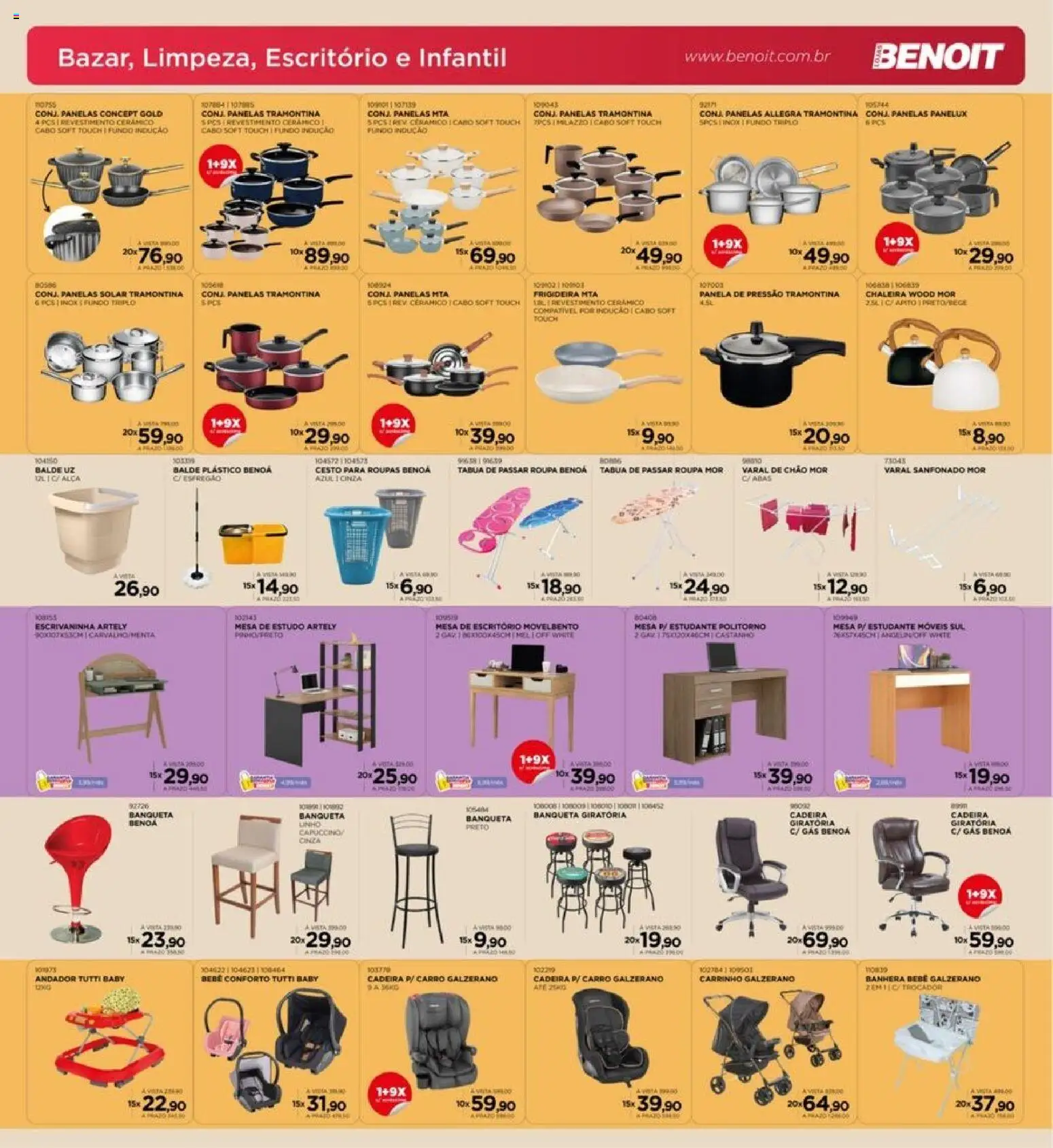 Benoit Folheto - válido de 01.01.2026 | Página: 3 | Produtos: Tábua de passar, Andador, Varal de chão, Escrivaninha