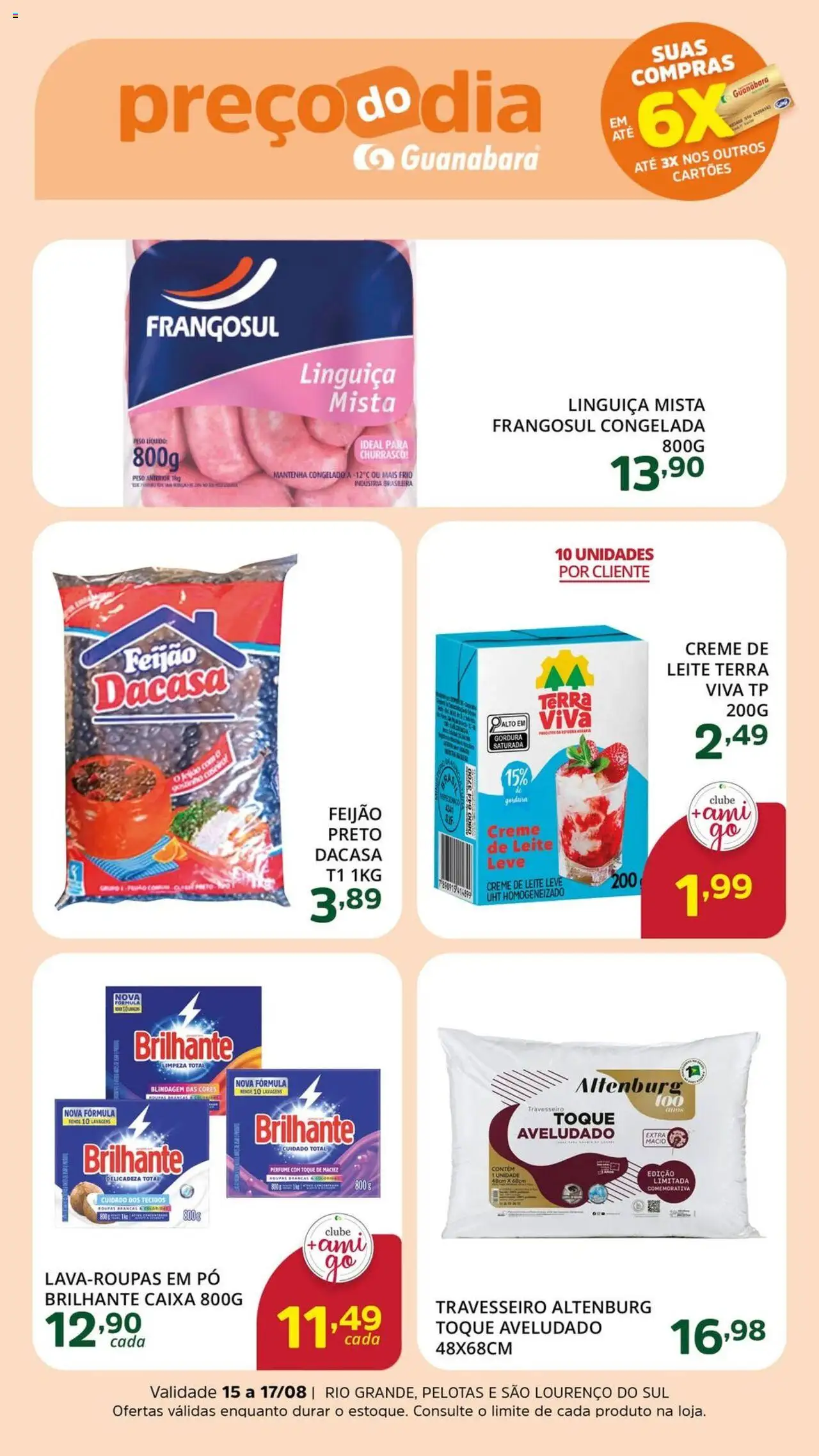 Supermercado Guanabara Folheto - válido de 15.08.2025 | Página: 3 | Produtos: Feijão, Perfume, Pó, Creme