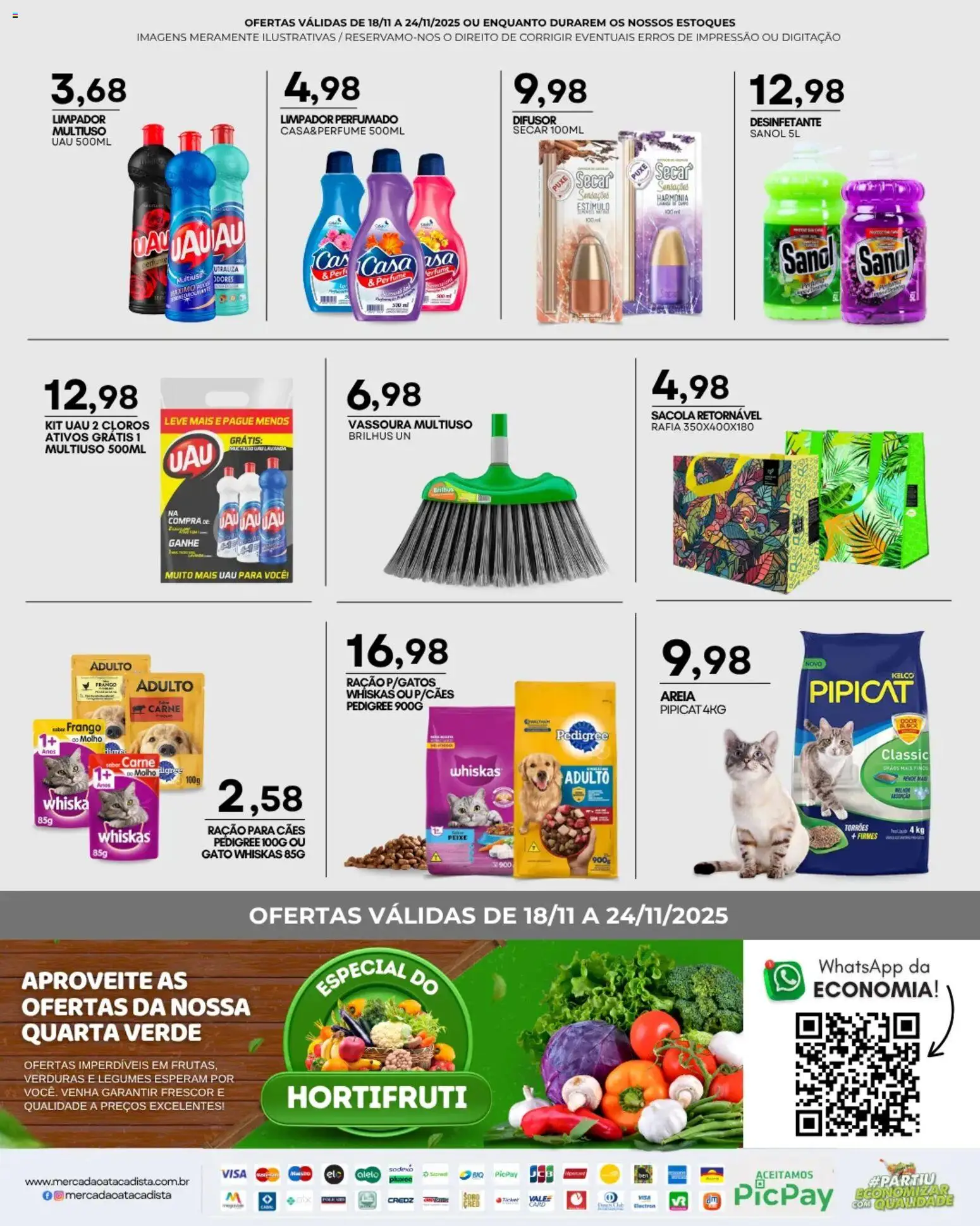 Mercadão Atacadista Folheto - válido de 18.11.2025 | Página: 12 | Produtos: Perfume, Areia, Carne, Desinfetante