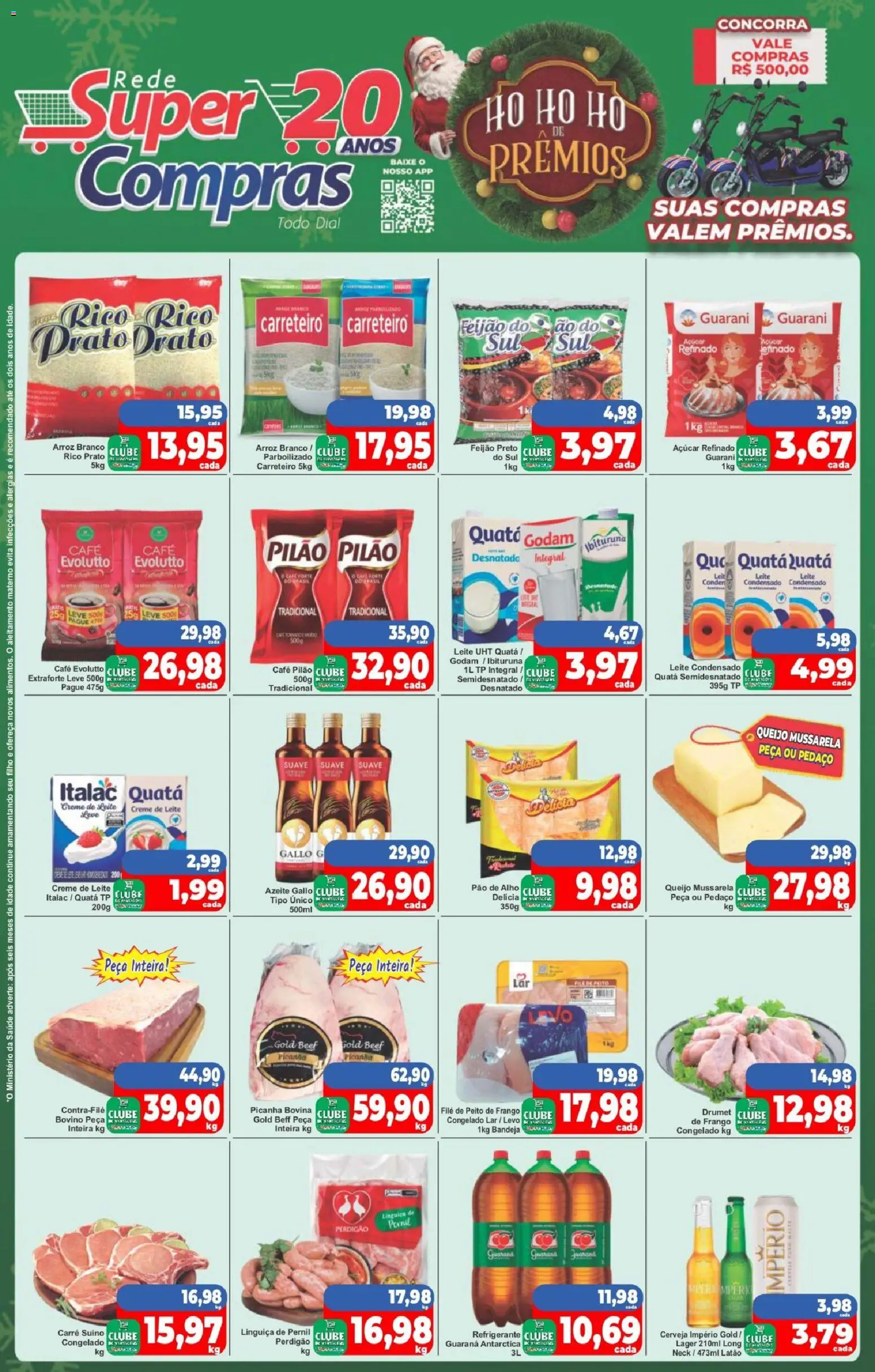 Rede Super Compras Folheto - válido de 29.11.2025 | Página: 1 | Produtos: Feijão, Café pilão, Mussarela, Peito de frango