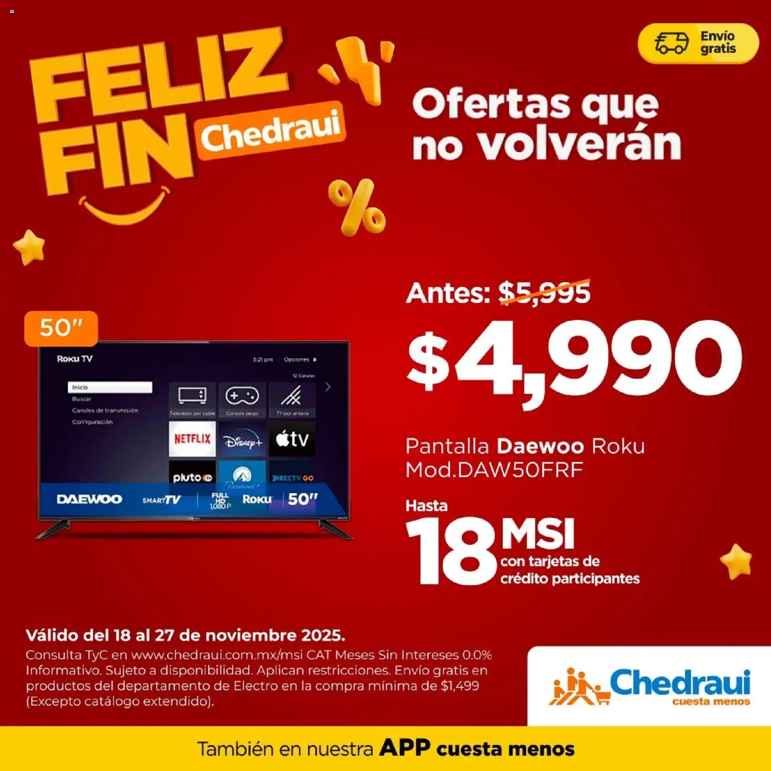Nuevas ofertas de Chedraui válidas en toda la República Mexicana desde el 18.11.2025. ¡Encuentra las mejores ofertas en Chedraui Buen Fin! | Página: 1