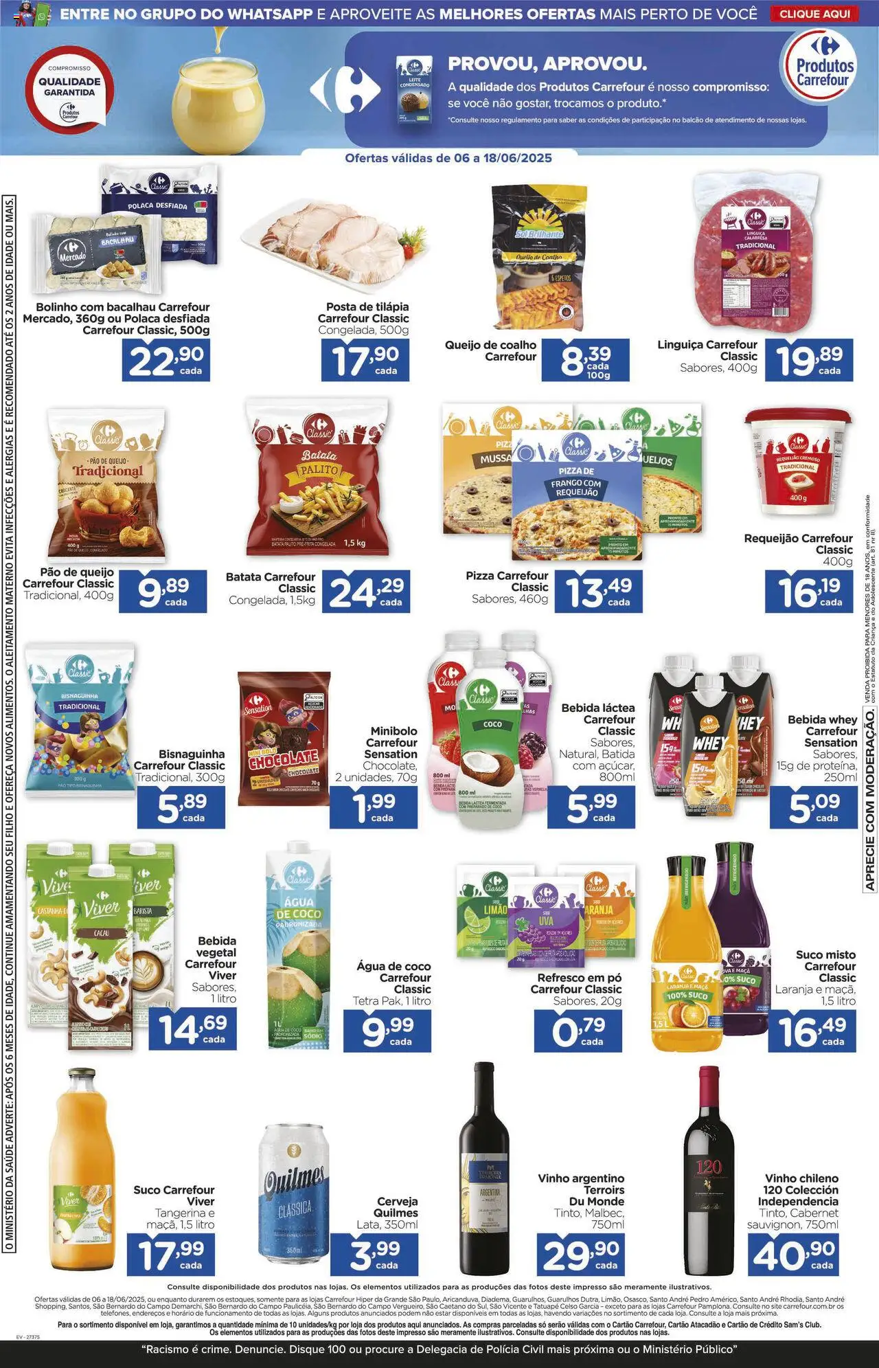 Carrefour Folheto - válido de 06.06.2025 | Página: 16 | Produtos: Bacalhau, Refresco, Água de coco, Bolo