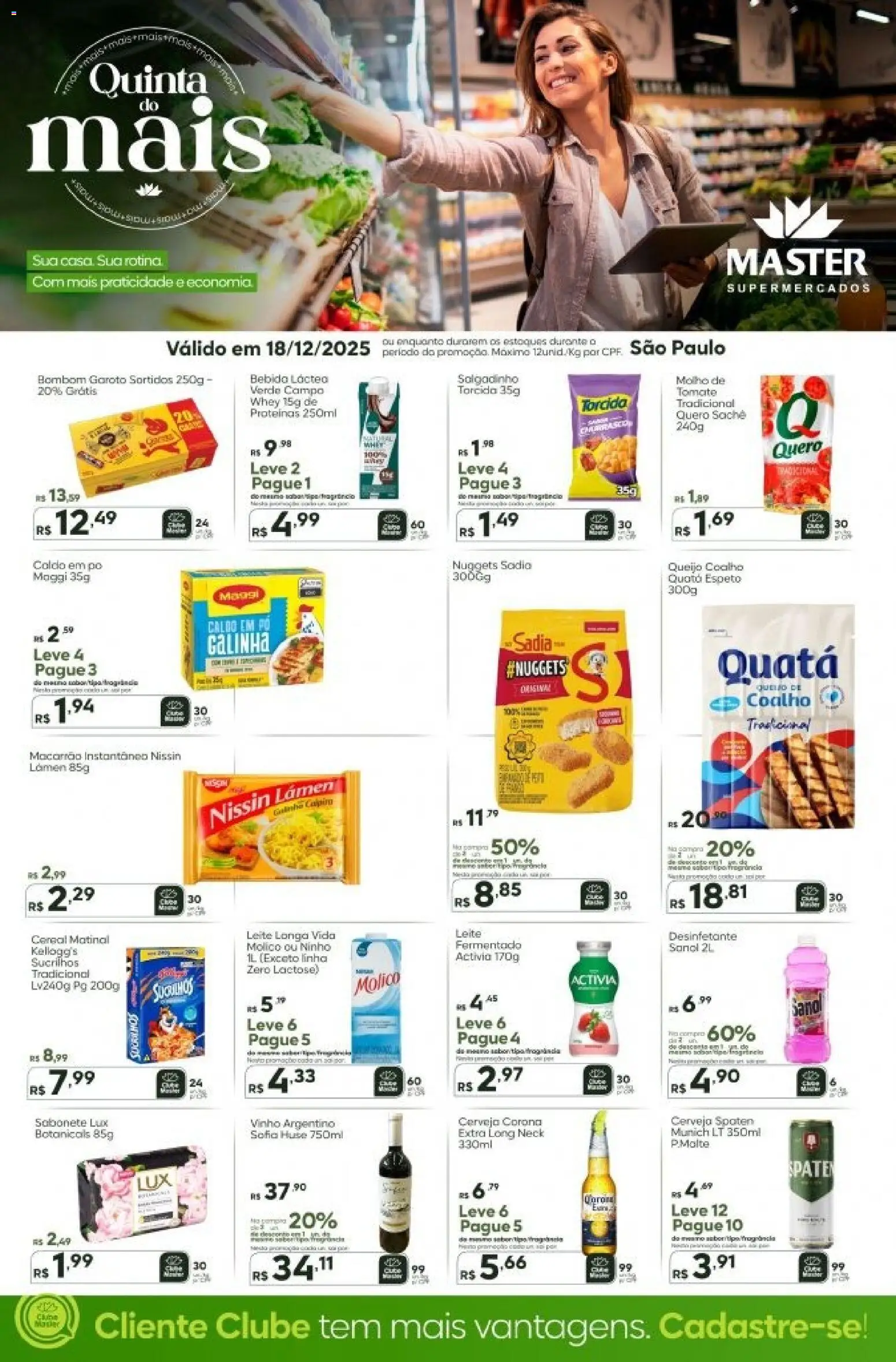 Master Folheto - válido de 18.12.2025 | Página: 1 | Produtos: Molho de tomate, Leite, Queijo coalho, Sucrilhos