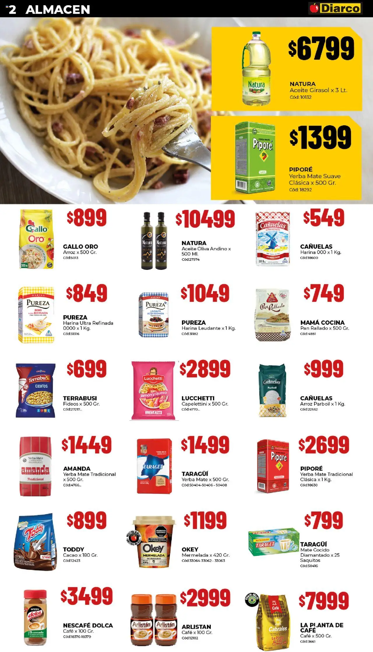 Diarco ofertas │ válido desde el 20.10.2025 | Página: 2 | Productos: Queso, Pan, Café, Arroz