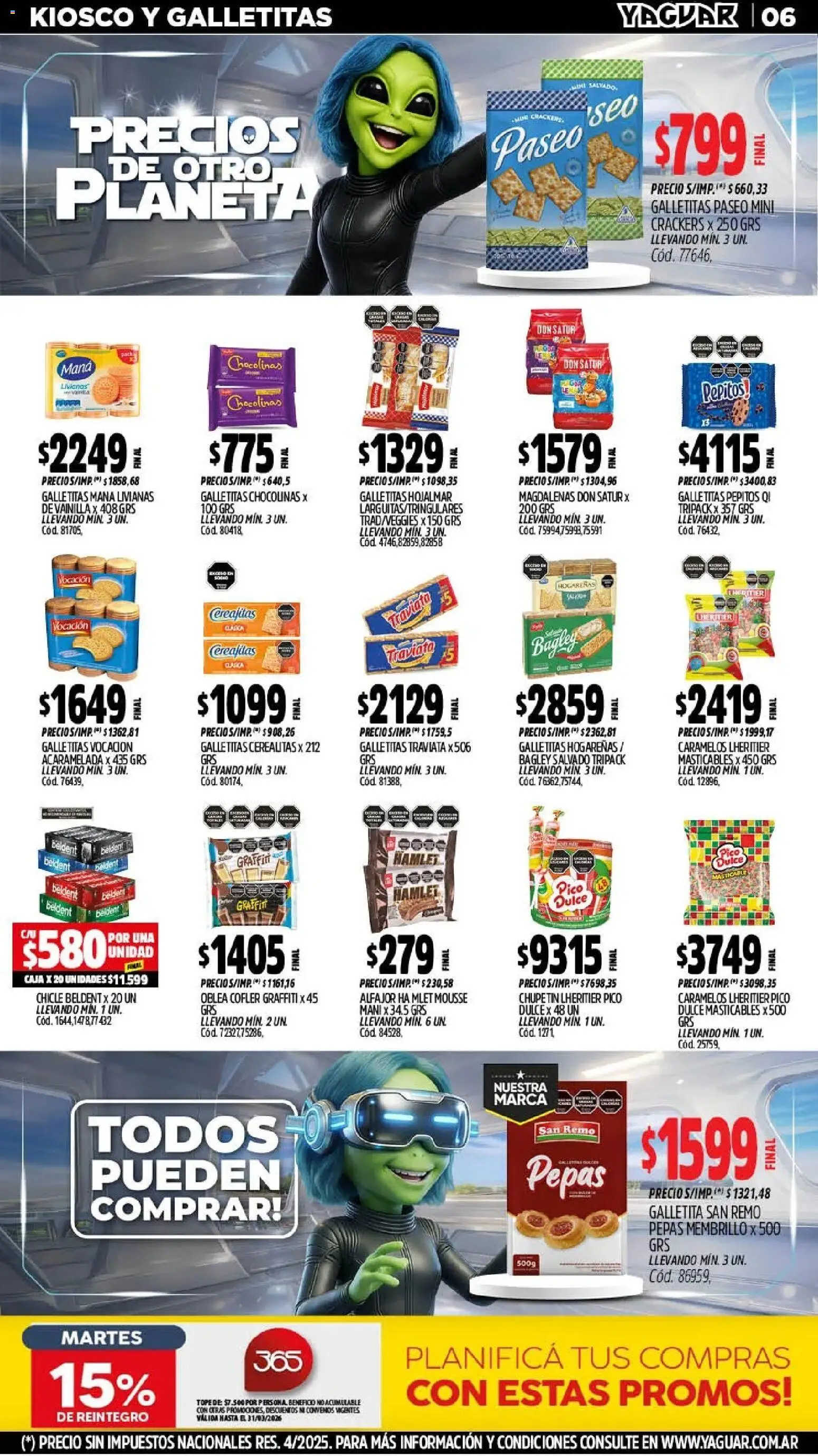 Yaguar - Oferta Semanal Mar del Plata │ válido desde el 11.03.2026 | Página: 10 | Productos: Galletitas, Caja, Chicle, Alfajor