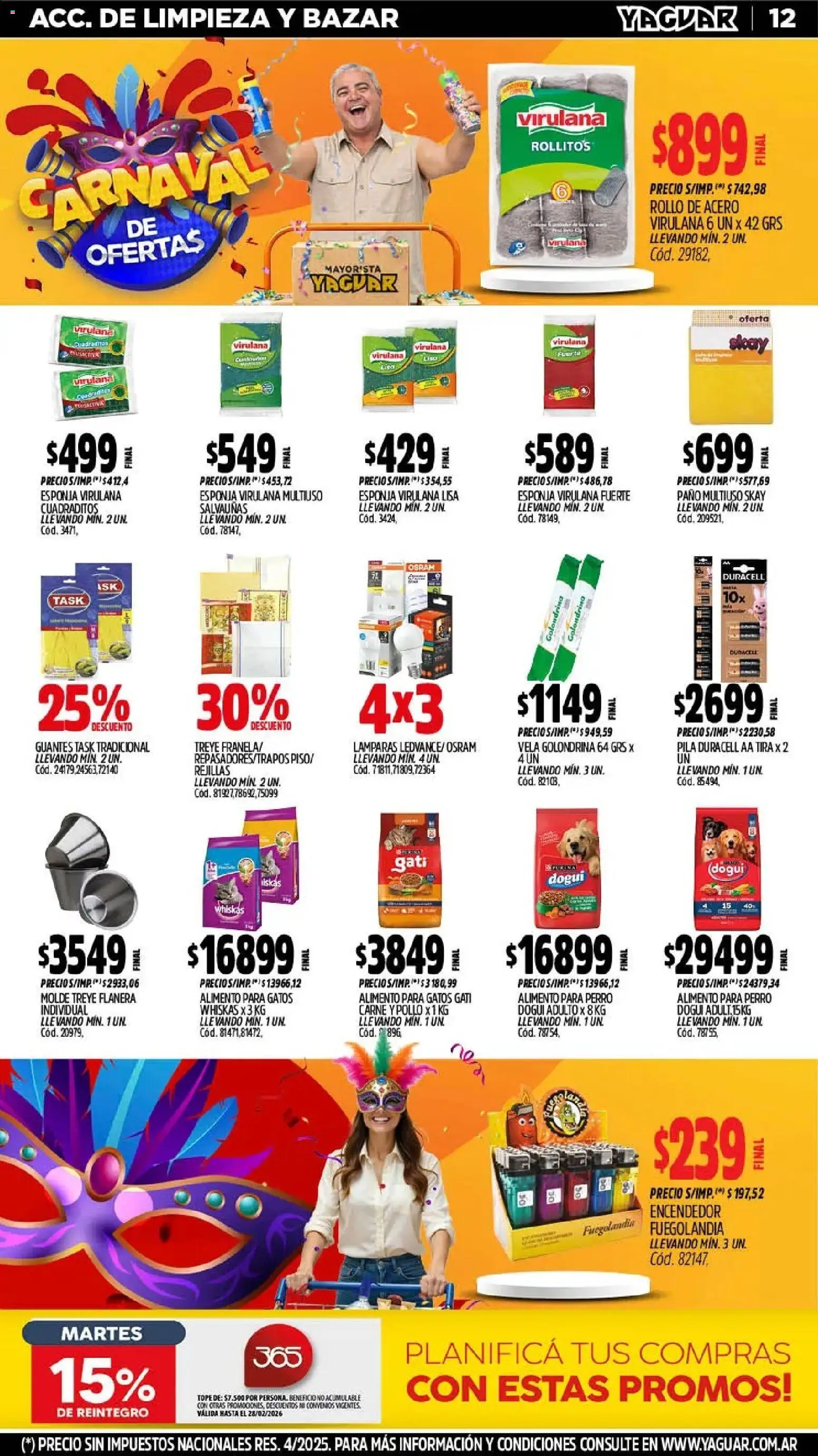 Yaguar - Oferta Semanal Mendoza │ válido desde el 16.02.2026 | Página: 11 | Productos: Flanera, Vela, Encendedor, Esponja
