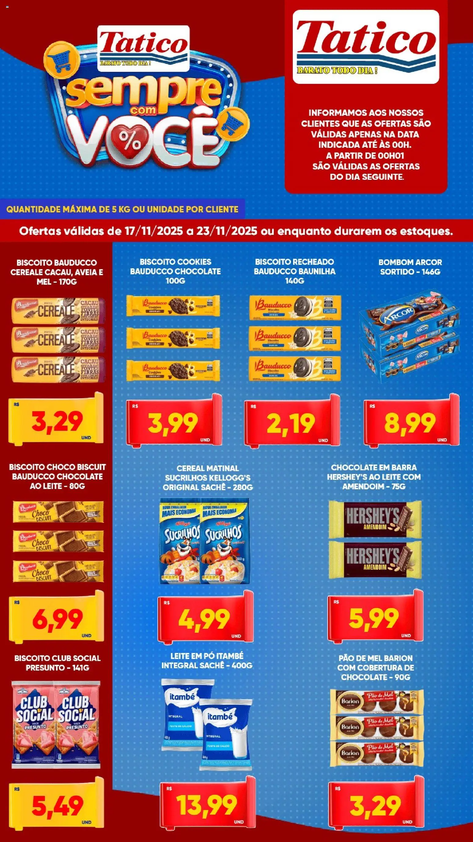 Tatico Folheto - válido de 17.11.2025 | Página: 5 | Produtos: Amendoim, Leite, Chocolate, Presunto