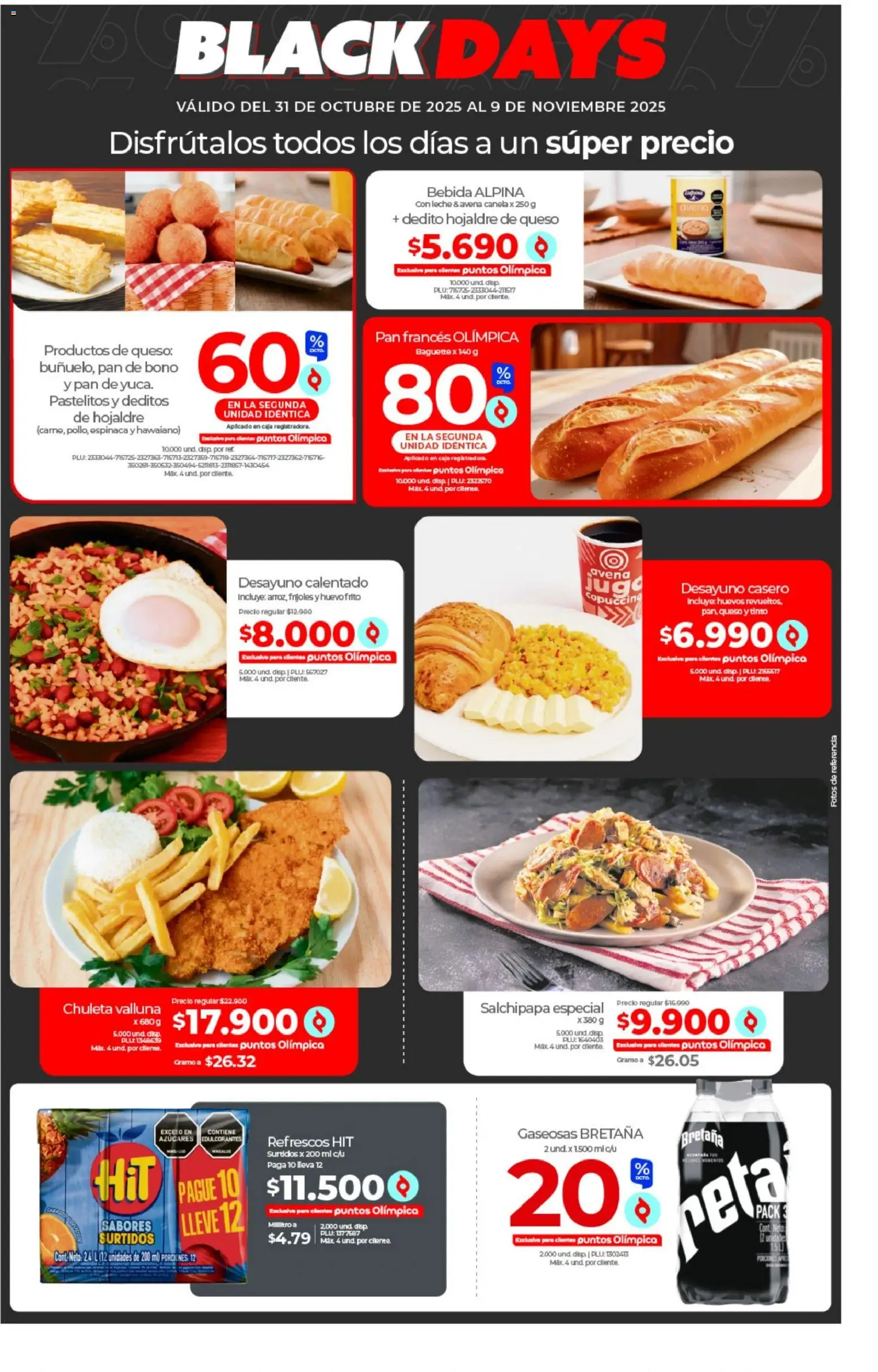 Olímpica revista - valida desde el 31.10.2025 | Página: 5 | Productos: Fríjoles, Leche, Queso, Pan