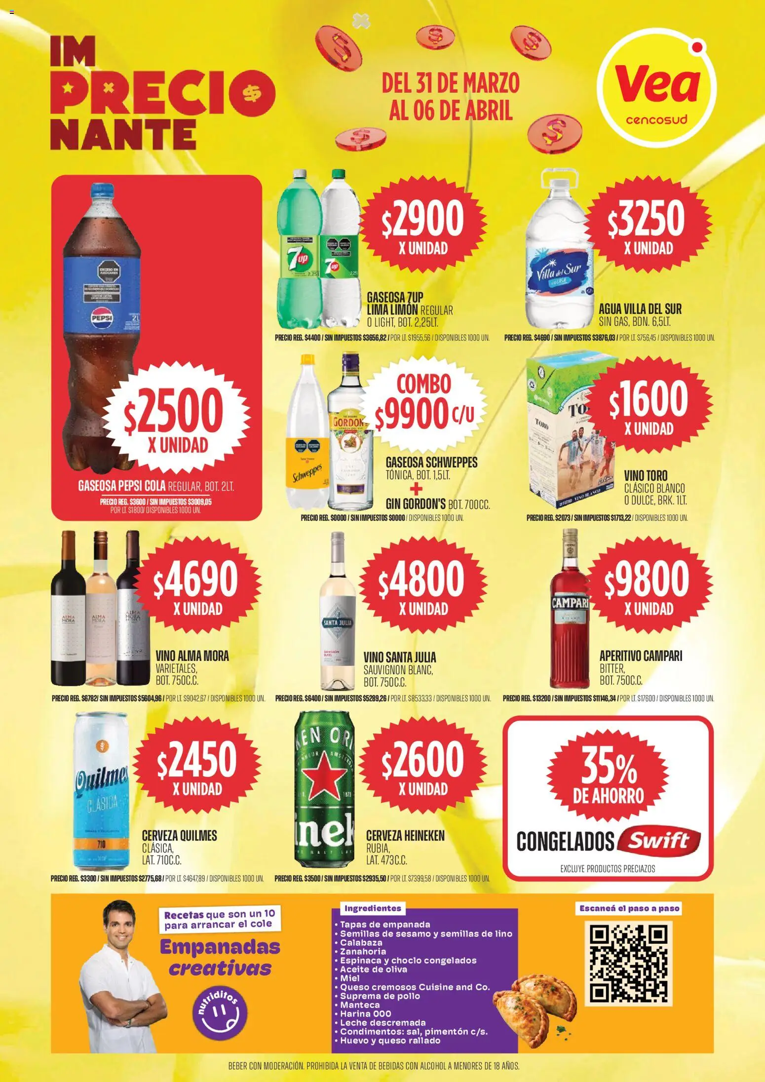 Vea - Oferta imPRECIOnante │ válido desde el 31.03.2026 | Página: 4 | Productos: Harina, Aceite, Queso, Cerveza