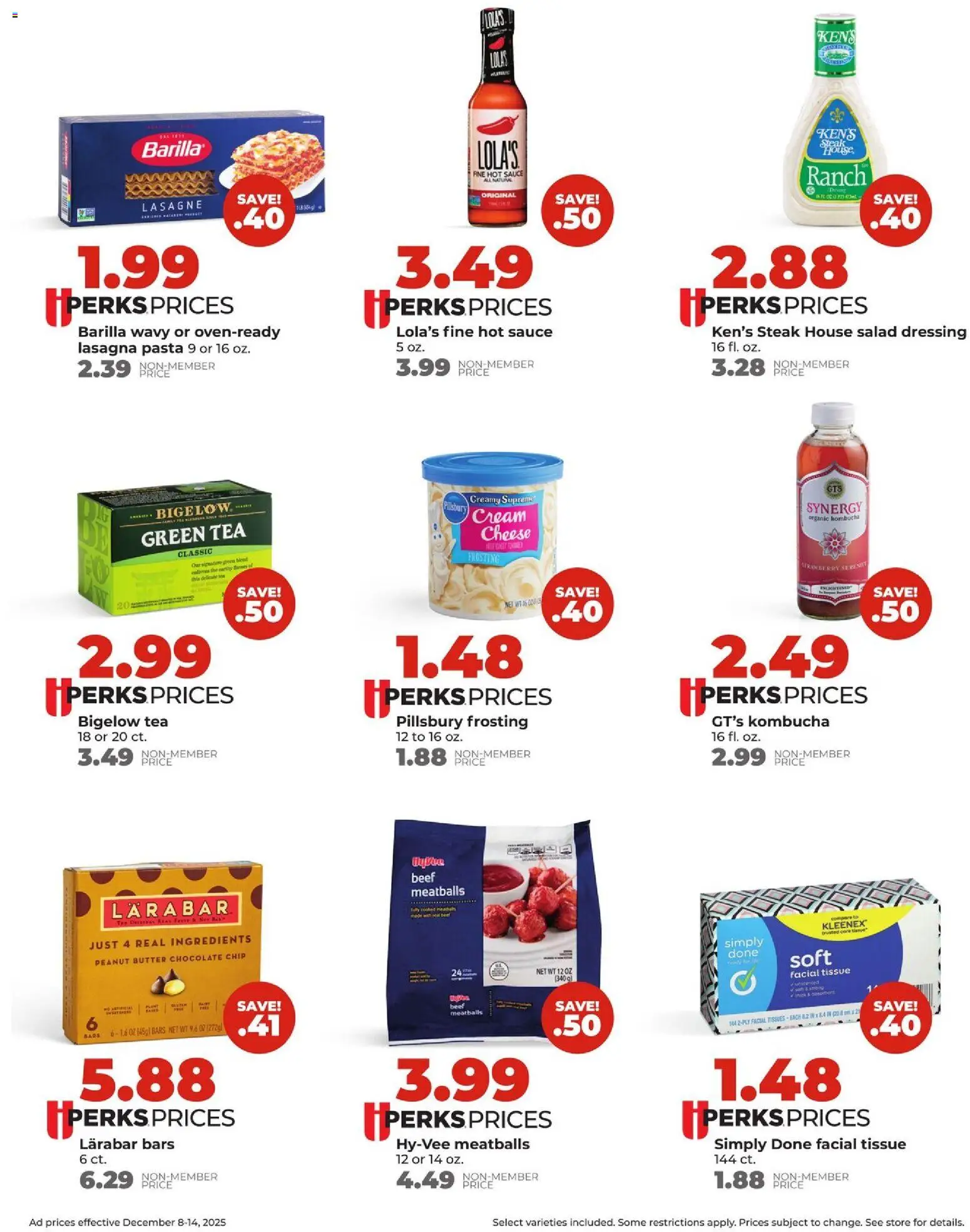 HyVee Weekly Ad - valid from 08.12.2025 | Page: 10 | Products: Green Tea, Cheese, Tea, Sauce