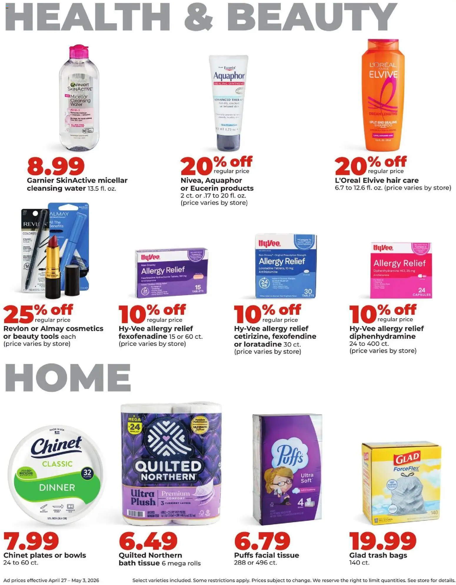 HyVee Weekly Ad - valid from 27.04.2026 | Page: 31 | Products: Shampoo, Ham, Healing Ointment, Water