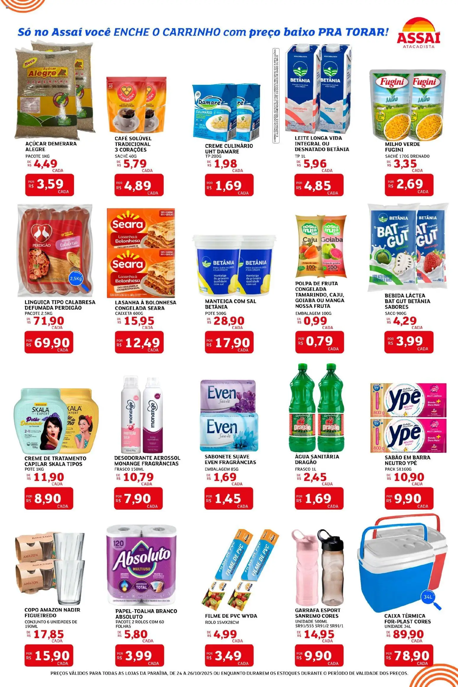 Assaí Atacadista Folheto - válido de 24.10.2025 | Página: 2 | Produtos: Caixa, Baixo, Café solúvel, Água sanitária