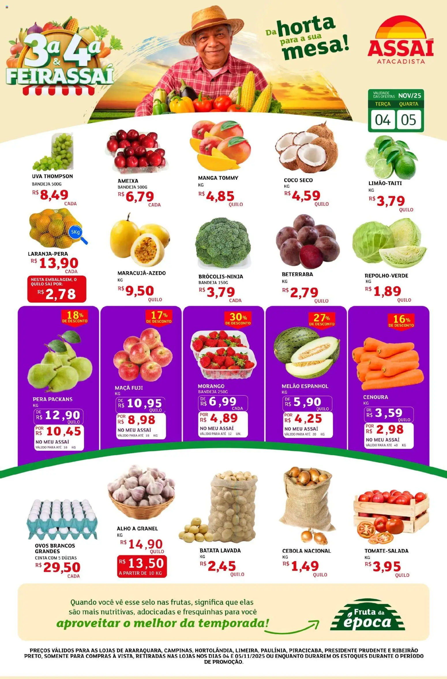 Assaí Atacadista Folheto - válido de 04.11.2025 | Página: 1 | Produtos: Coco, Pera, Cenoura, Ameixa