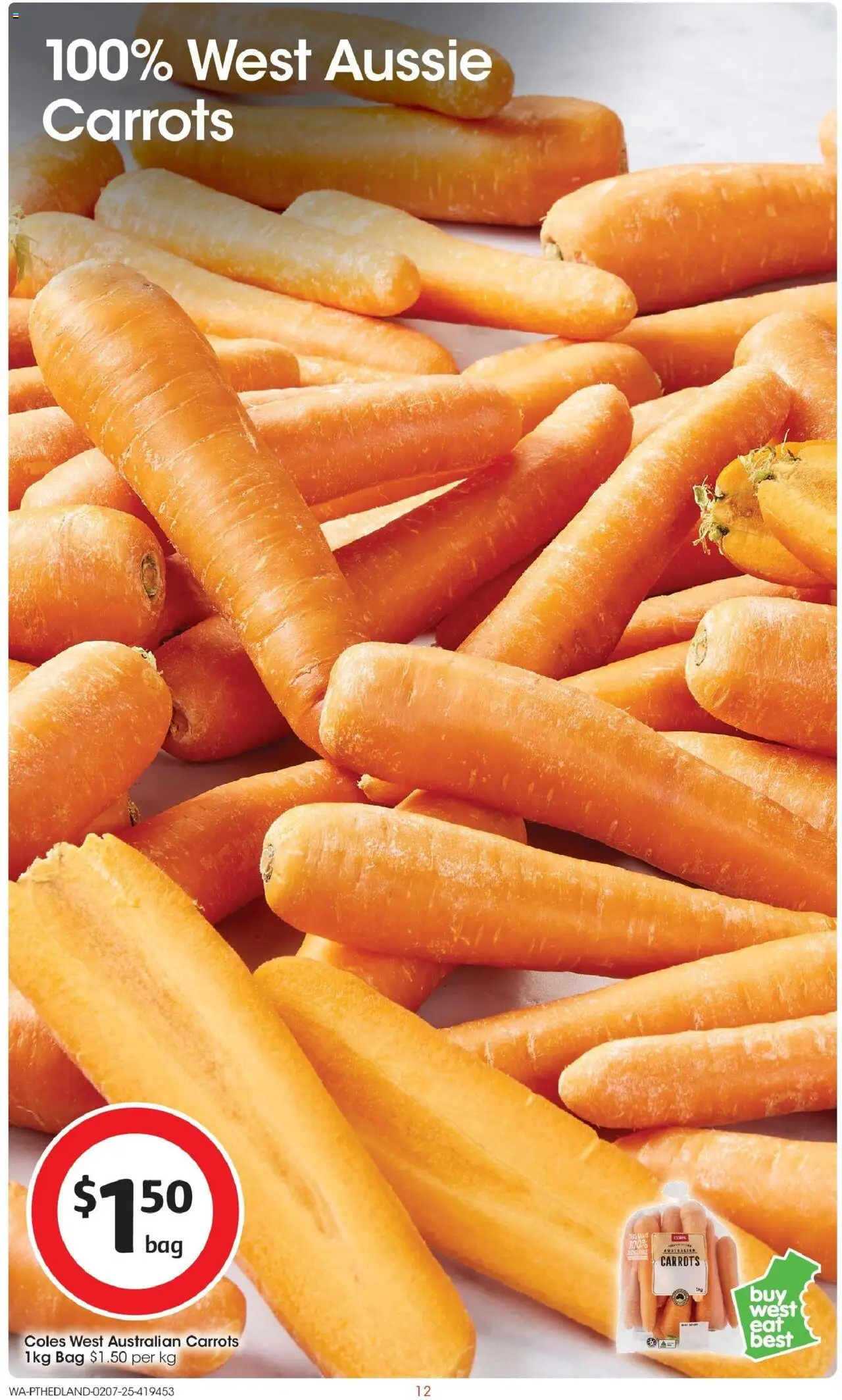 Coles catalogue - valid from 02.07.2025 | Page: 12 | Products: Carrots, Bag