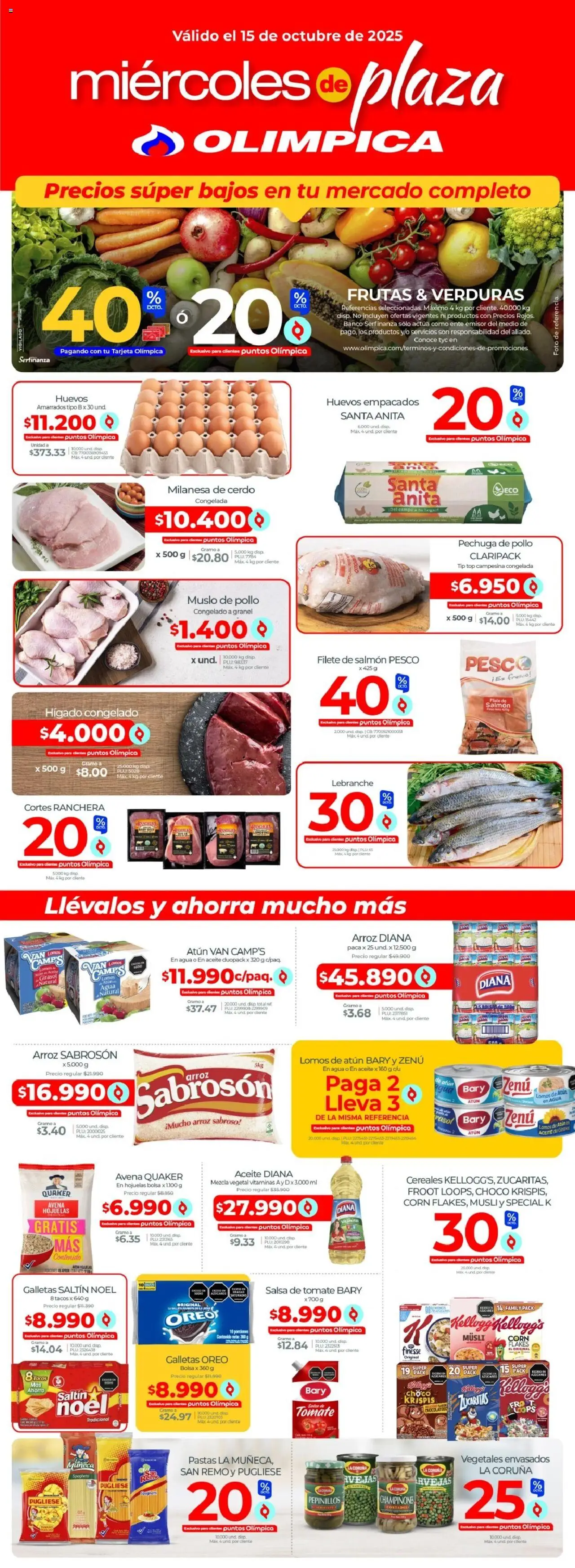Olímpica revista - valida desde el 15.10.2025 | Página: 1 | Productos: Salsa de tomate, Banco, Ducha Bidet, Tomate