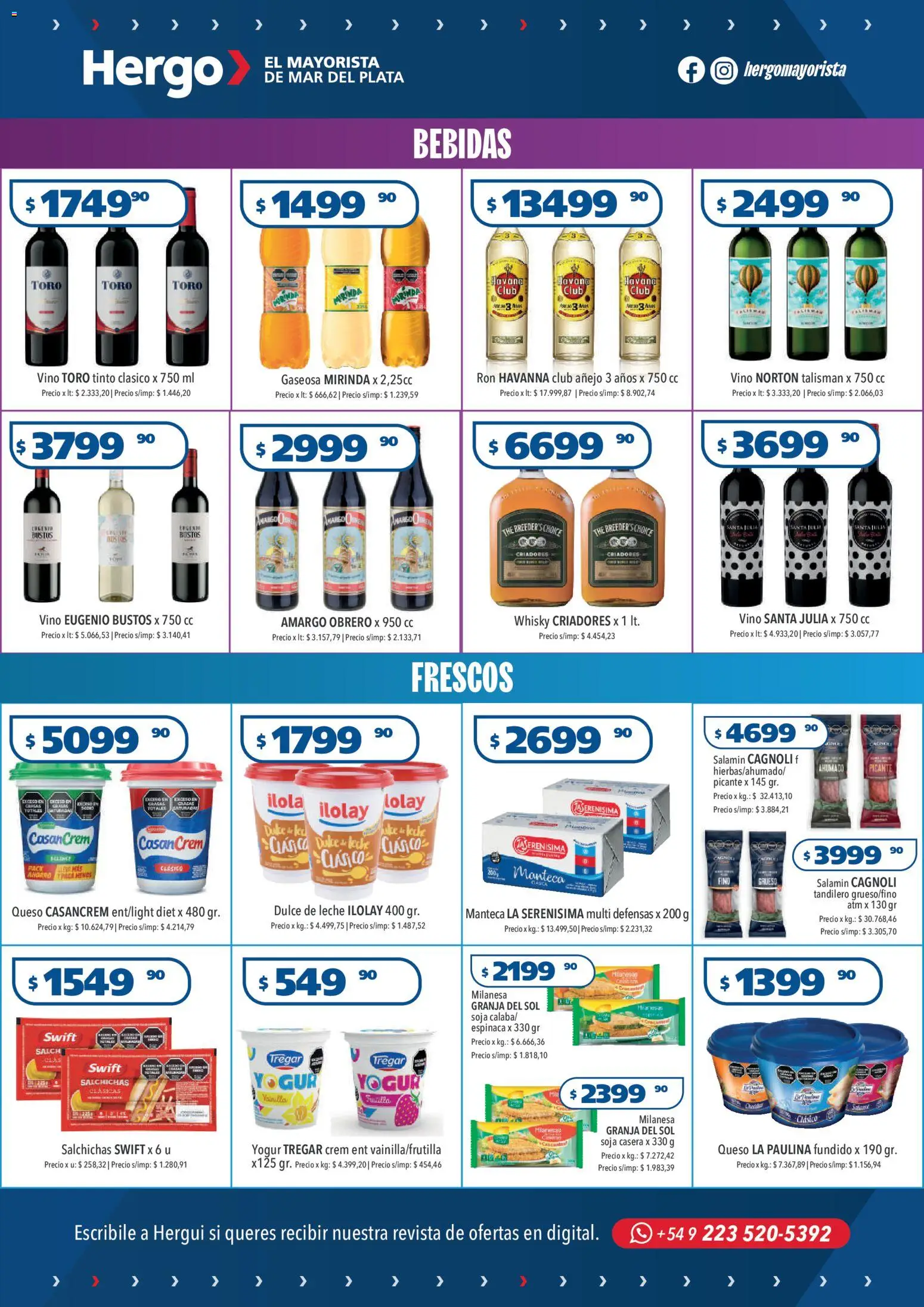 Hergo catálogo │ válido desde el 29.10.2025 | Página: 3 | Productos: Dulce de leche, Leche, Yogur, Vino