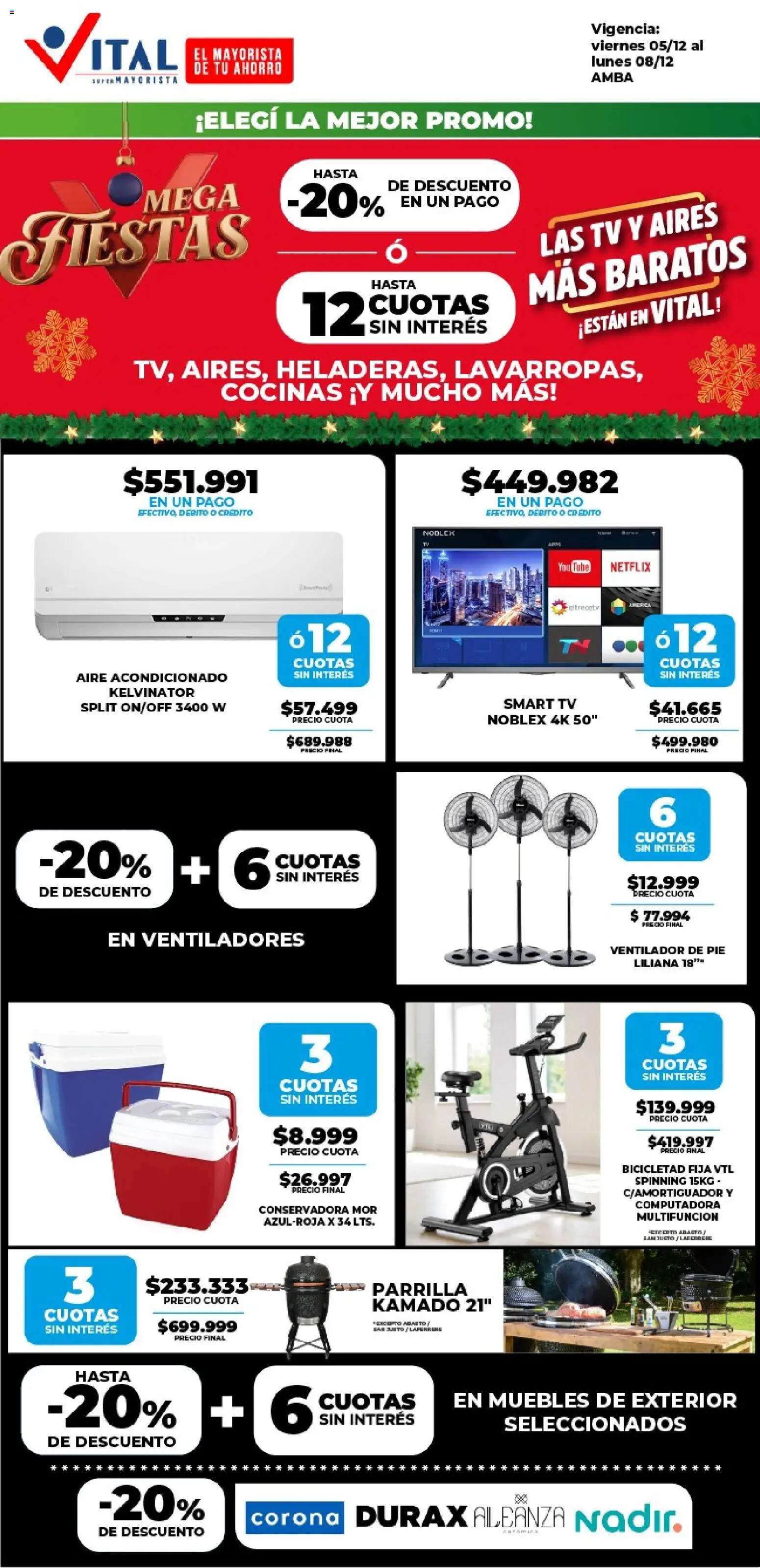 Vital - Ofertas fin - Abasto │ válido desde el 05.12.2025 | Página: 3 | Productos: Conservadora, Aire acondicionado, Parrilla, Ventilador