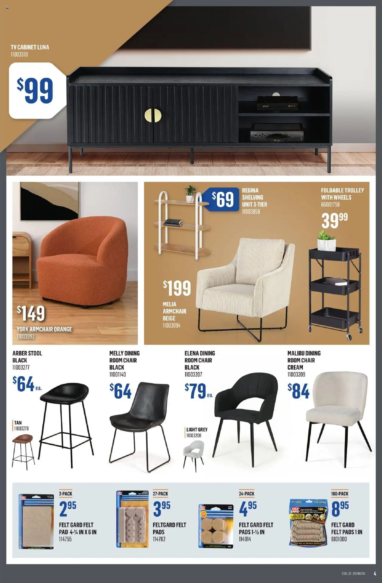 Canac flyer valid from 28.08.2025 | Page: 4 | Products: Cream, Tv, Chair, Cabinet