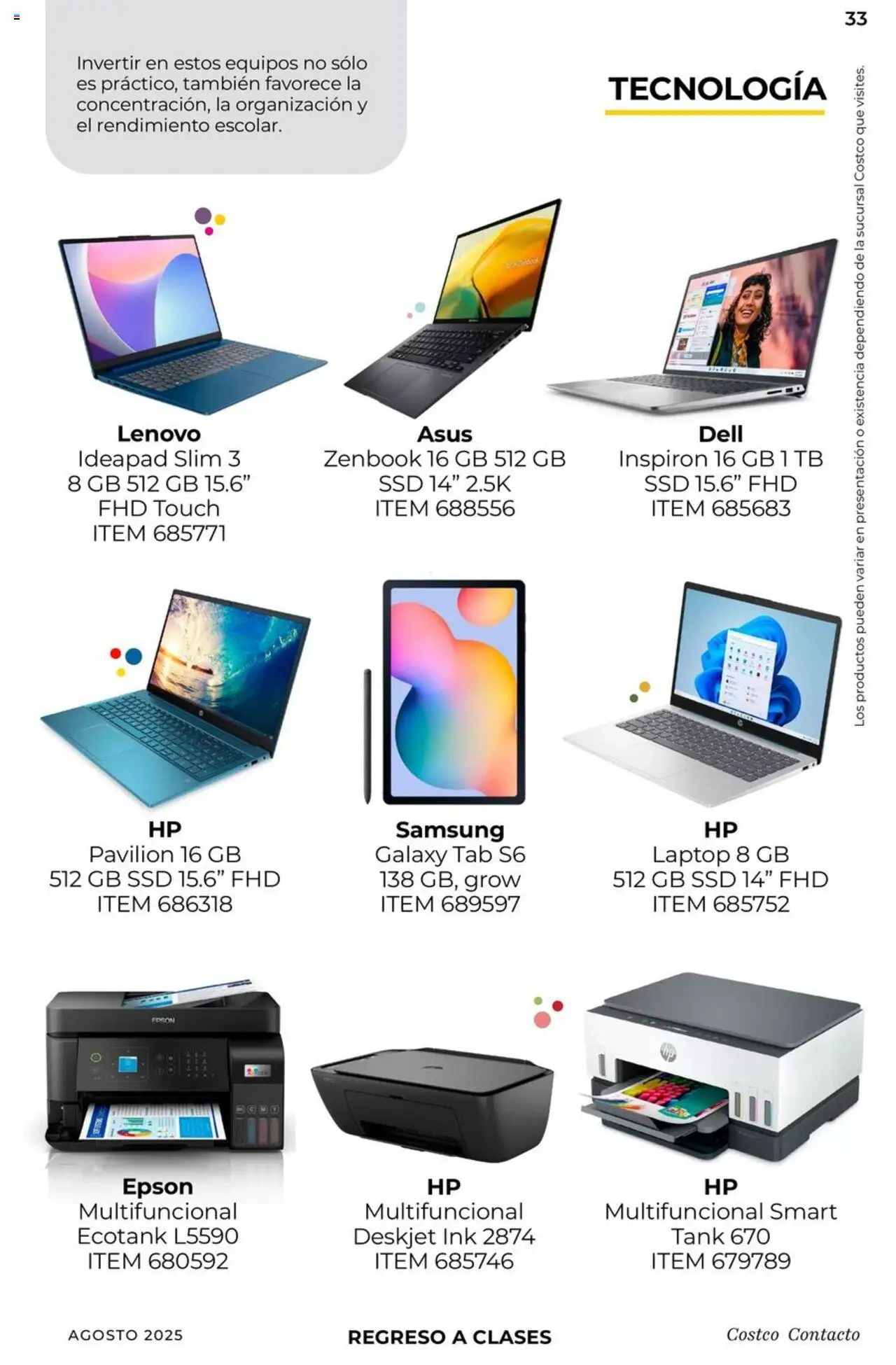 Nuevas ofertas de Costco válidas en toda la República Mexicana desde el 07.08.2025. ¡Encuentra las mejores ofertas en Costco - Catálogo Agosto! | Página: 33 | Productos: Tablet