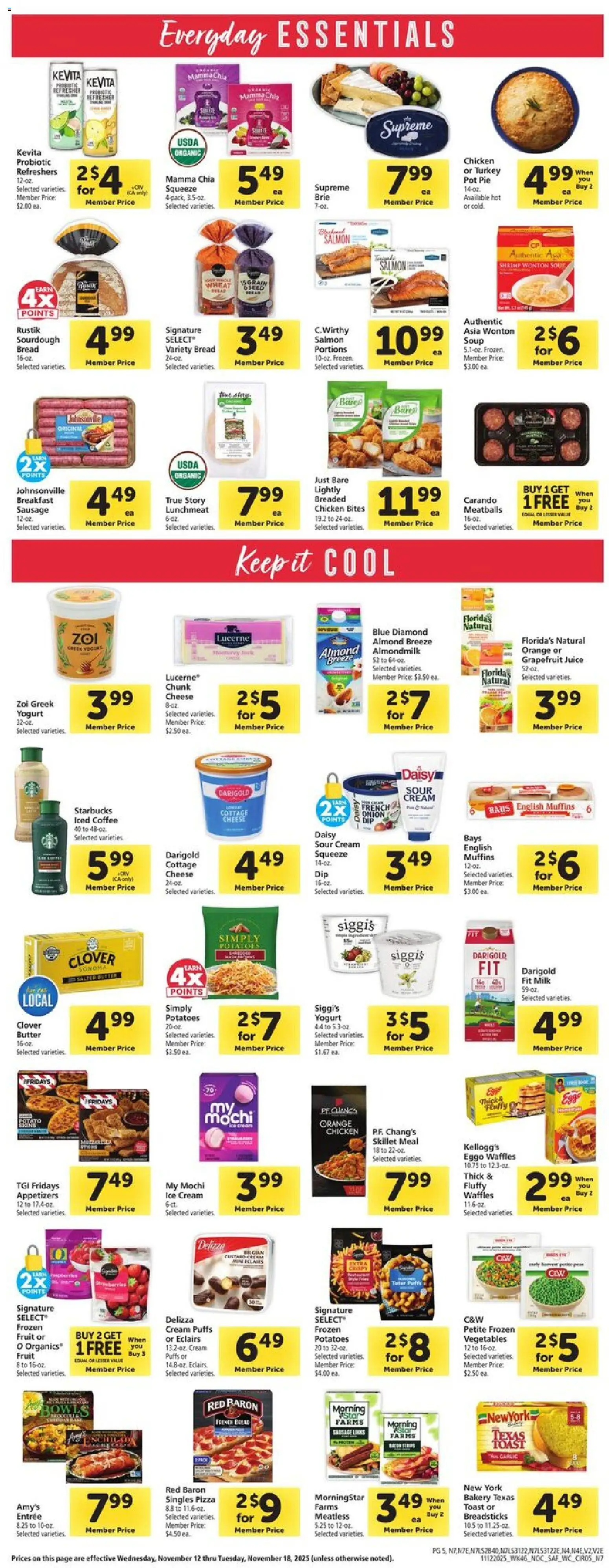 Safeway Weekly Ad - valid from 12.11.2025 | Page: 5 | Products: Bakery, Juice, Cream, Potatoes