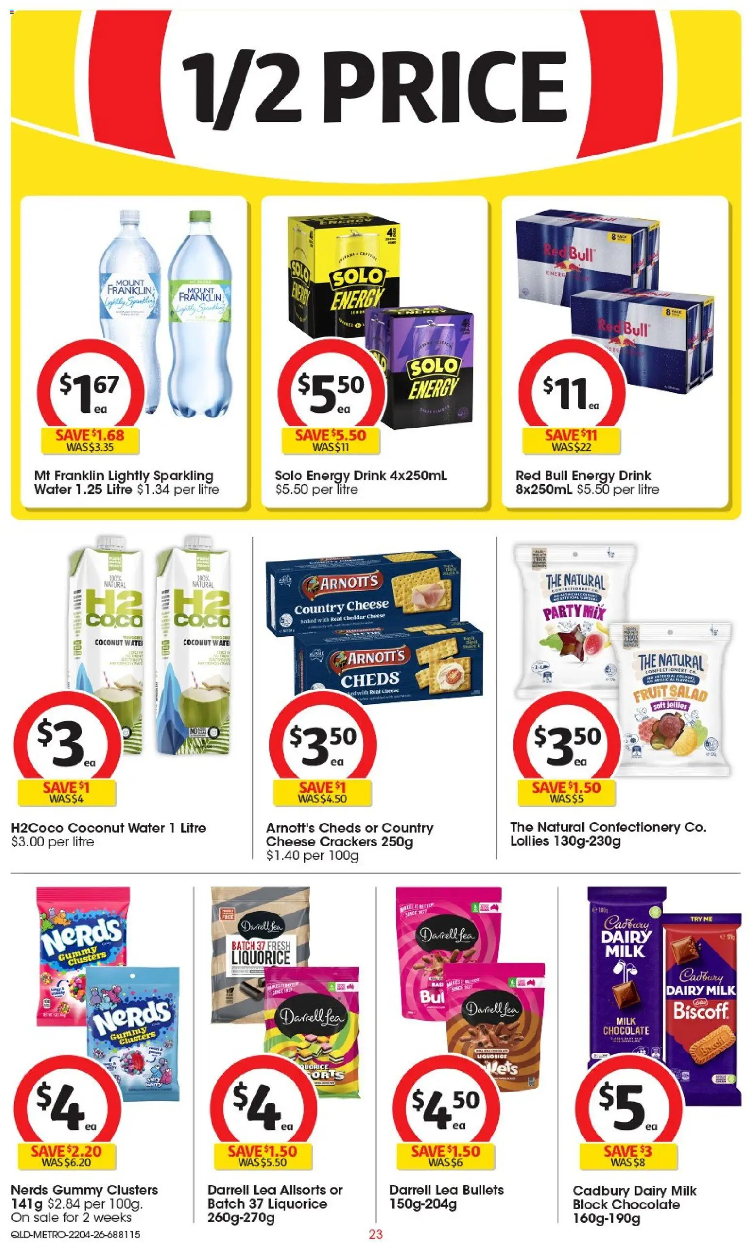 Coles catalogue - valid from 22.04.2026 | Page: 23 | Products: Cheese, Energy drink, Lollies, Salad