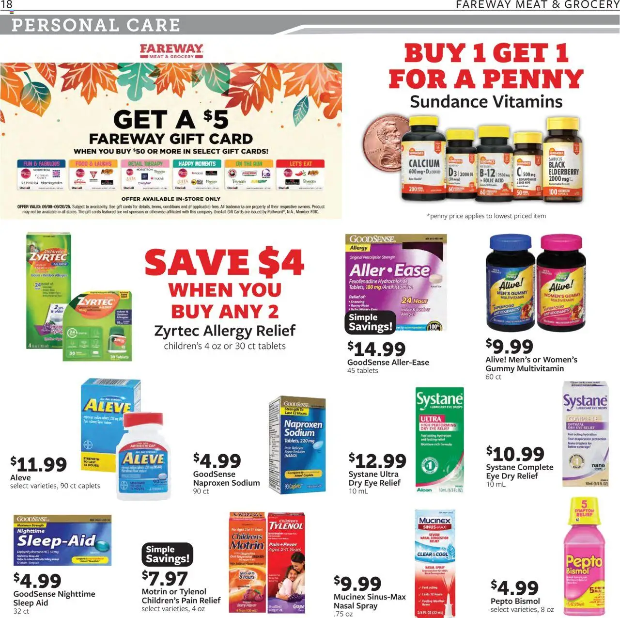 Fareway Weekly Ad - valid from 15.09.2025 | Page: 18 | Products: Multivitamin, Folic Acid, Cap