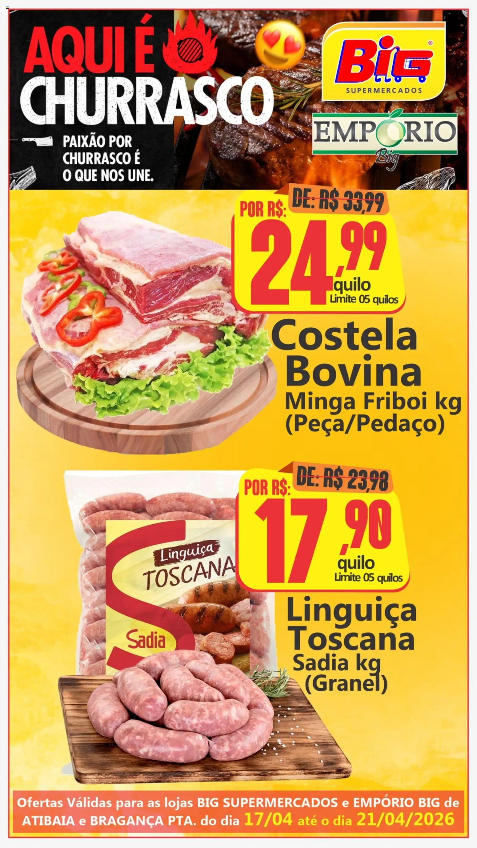 Big Supermercados Folheto - válido de 17.04.2026 | Página: 2 | Produtos: Linguiça