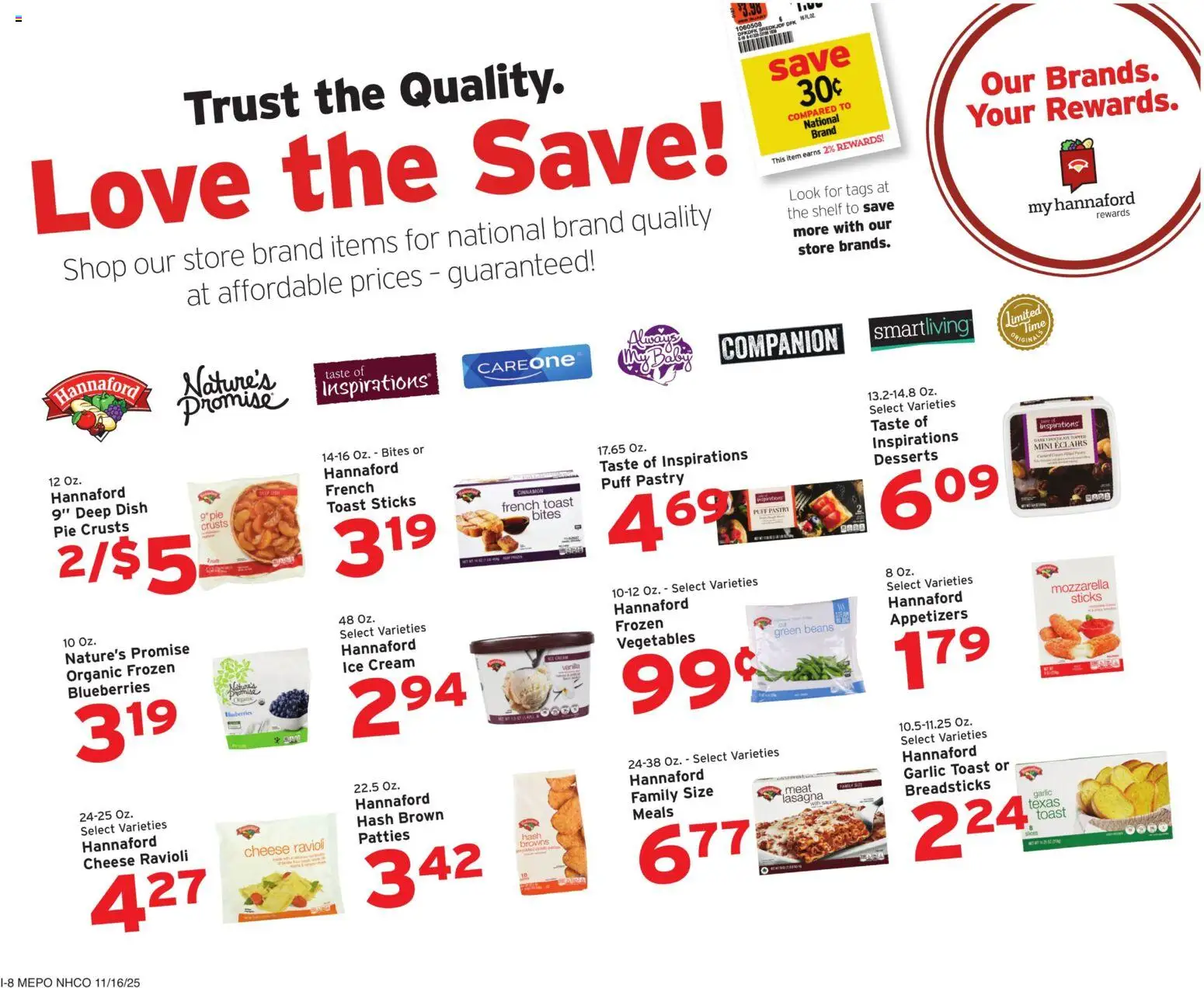 Hannaford Weekly Ad - valid from 16.11.2025 | Page: 16 | Products: Cream, Ice cream, Vegetables, Garlic