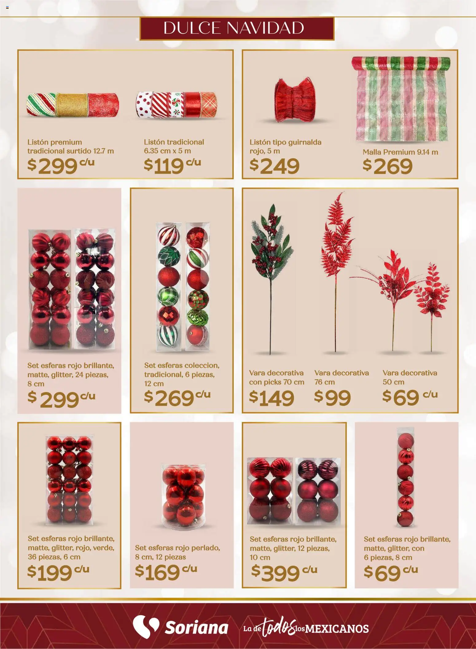 Nuevas ofertas de Soriana válidas en toda la República Mexicana desde el 25.09.2025. ¡Encuentra las mejores ofertas en Soriana - Decoración Navideña Híper Nacional! | Página: 4 | Productos: Malla