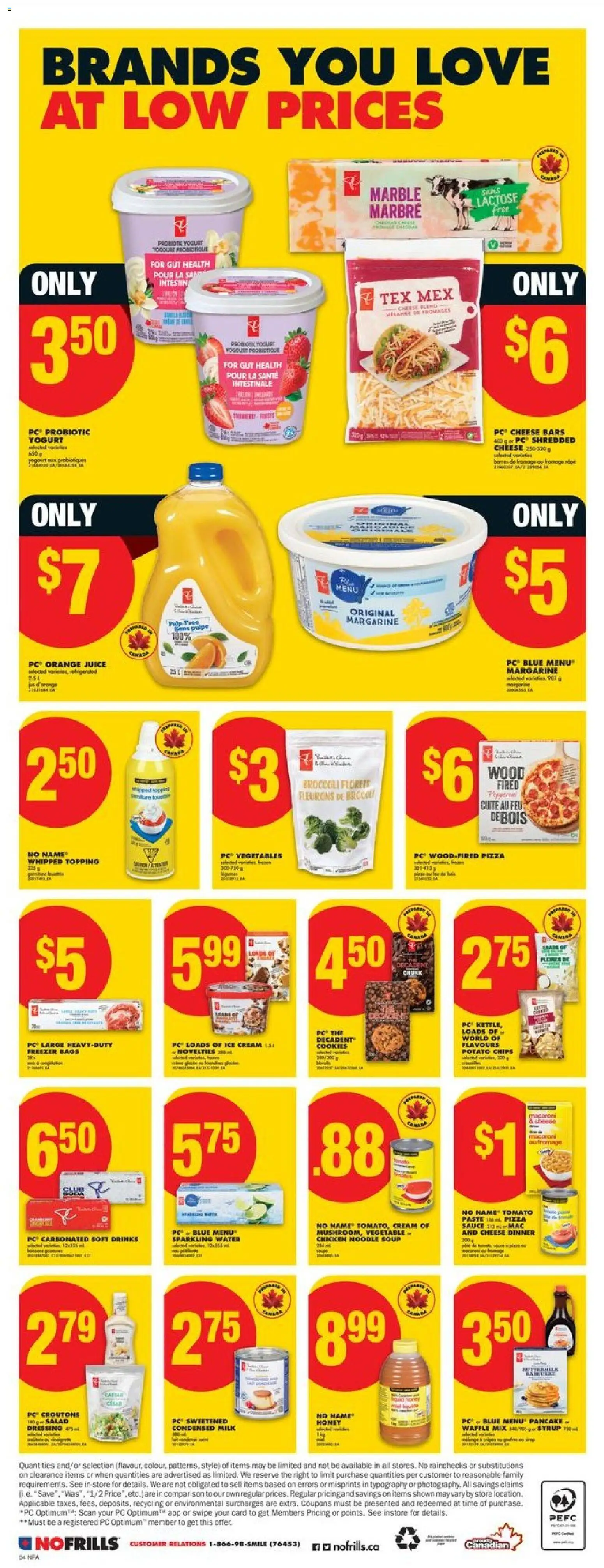 No Frills flyer valid from 05.03.2026 | Page: 4 | Products: Cream, Cookies, Milk, Yogurt