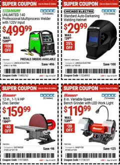Harbor Freight Dollar Days - valid from 02.09.2025 | Page: 23 | Products: Sander, Bench Grinder, Welding Helmet, Grinder