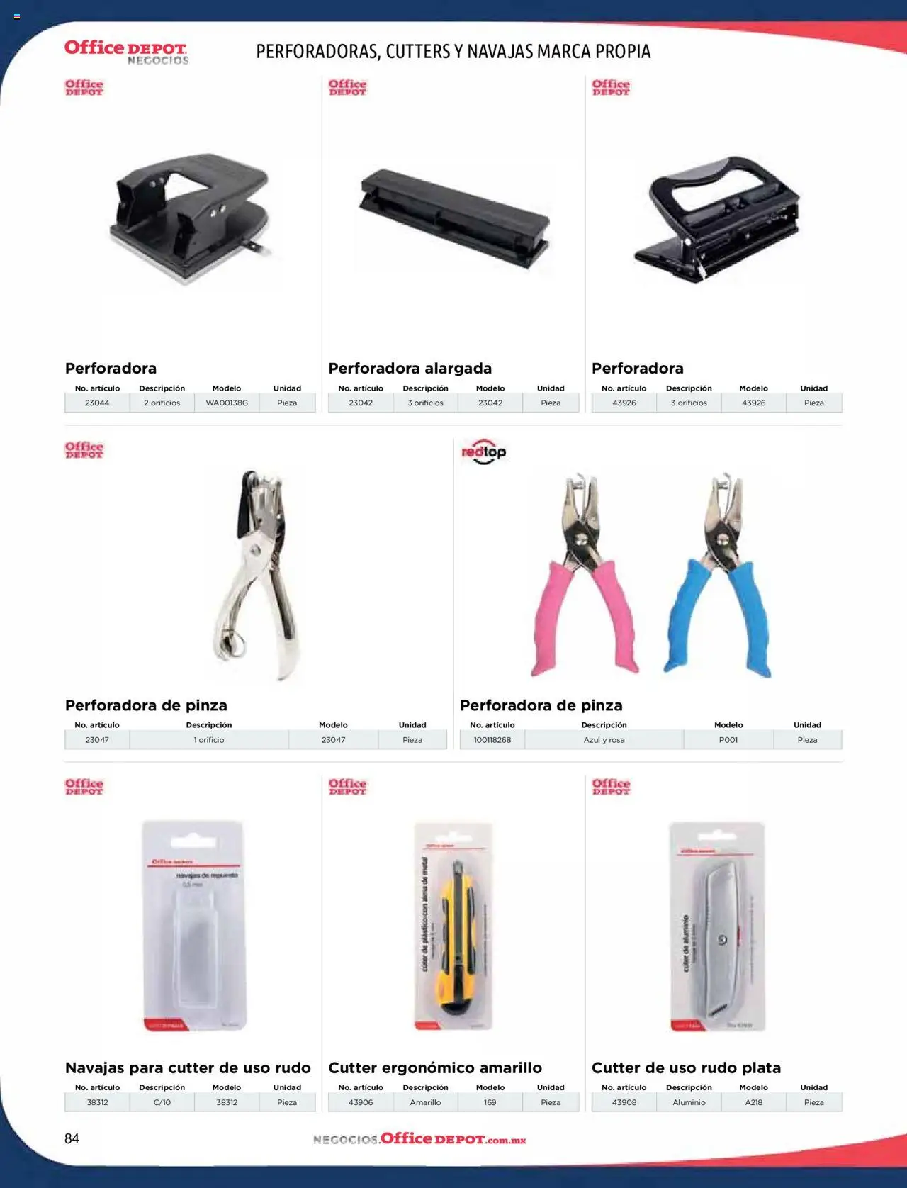 Nuevas ofertas de Office Depot válidas en toda la República Mexicana desde el 09.01.2025. ¡Encuentra las mejores ofertas en Office Depot catálogo 2025! | Página: 86 | Productos: Cutter, Pinza