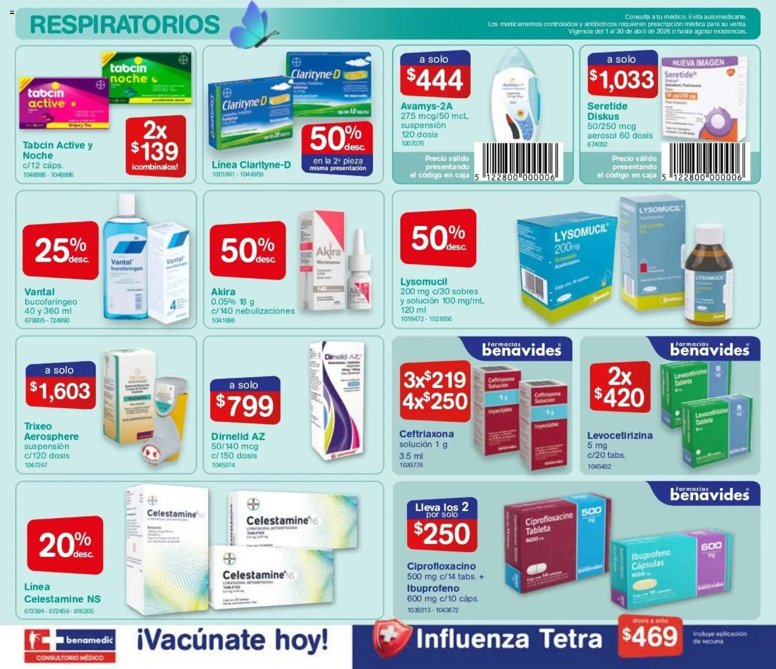 Nuevas ofertas de Farmacia Benavides válidas en toda la República Mexicana desde el 01.04.2026. ¡Encuentra las mejores ofertas en Farmacia Benavides catálogo! | Página: 6