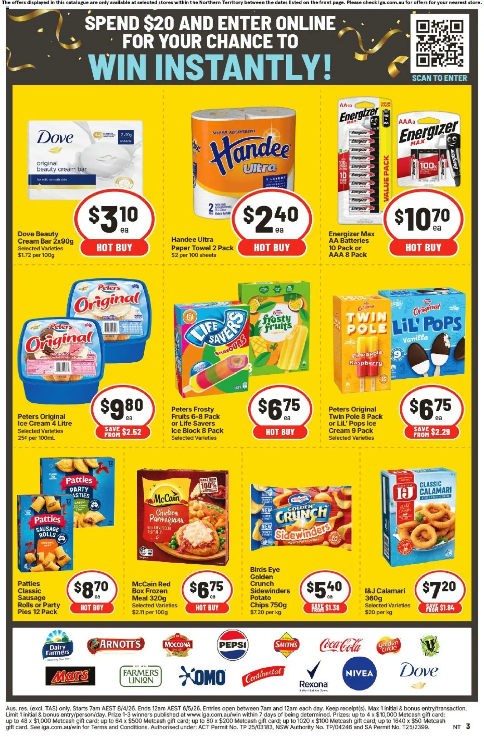 IGA catalogue - valid from 15.04.2026 | Page: 3 | Products: Box, Pineapple, Chips, Pies