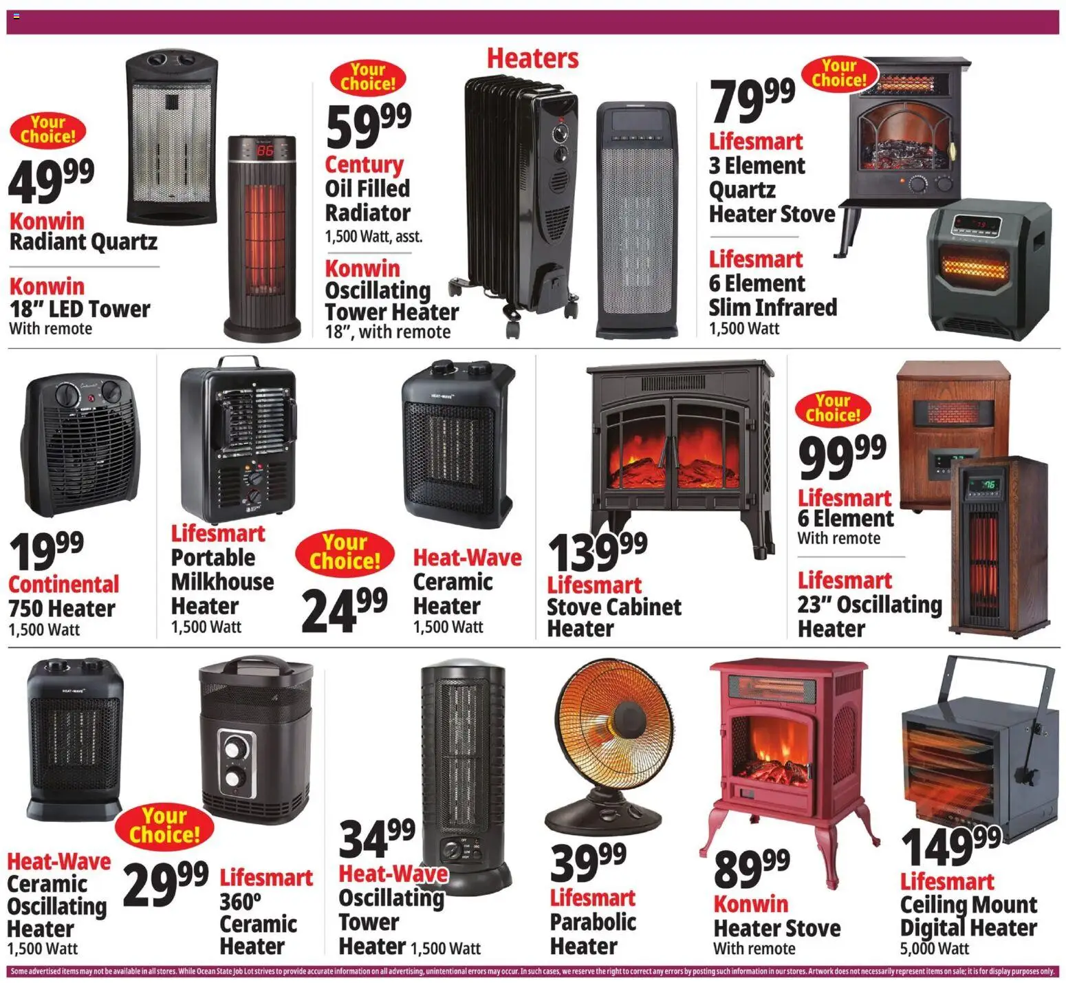 Ocean State Job Lot Weekly Ad - MA - valid from 29.01.2026 | Page: 9 | Products: Radiator, Oil, Stove