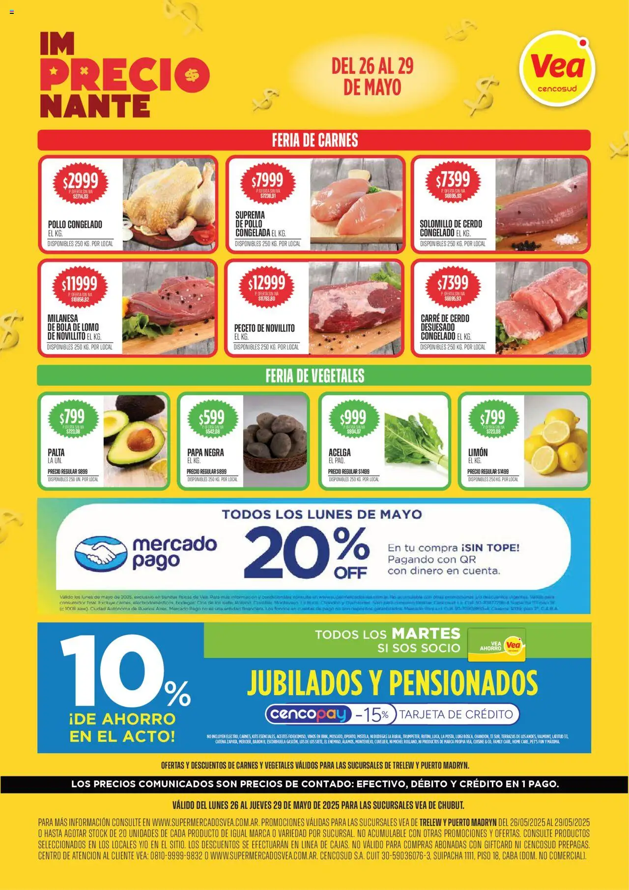 Vea ofertas - Chubut │ válido desde el 26.05.2025 | Página: 1 | Productos: Pollo, Acelga, Palta, Cerdo
