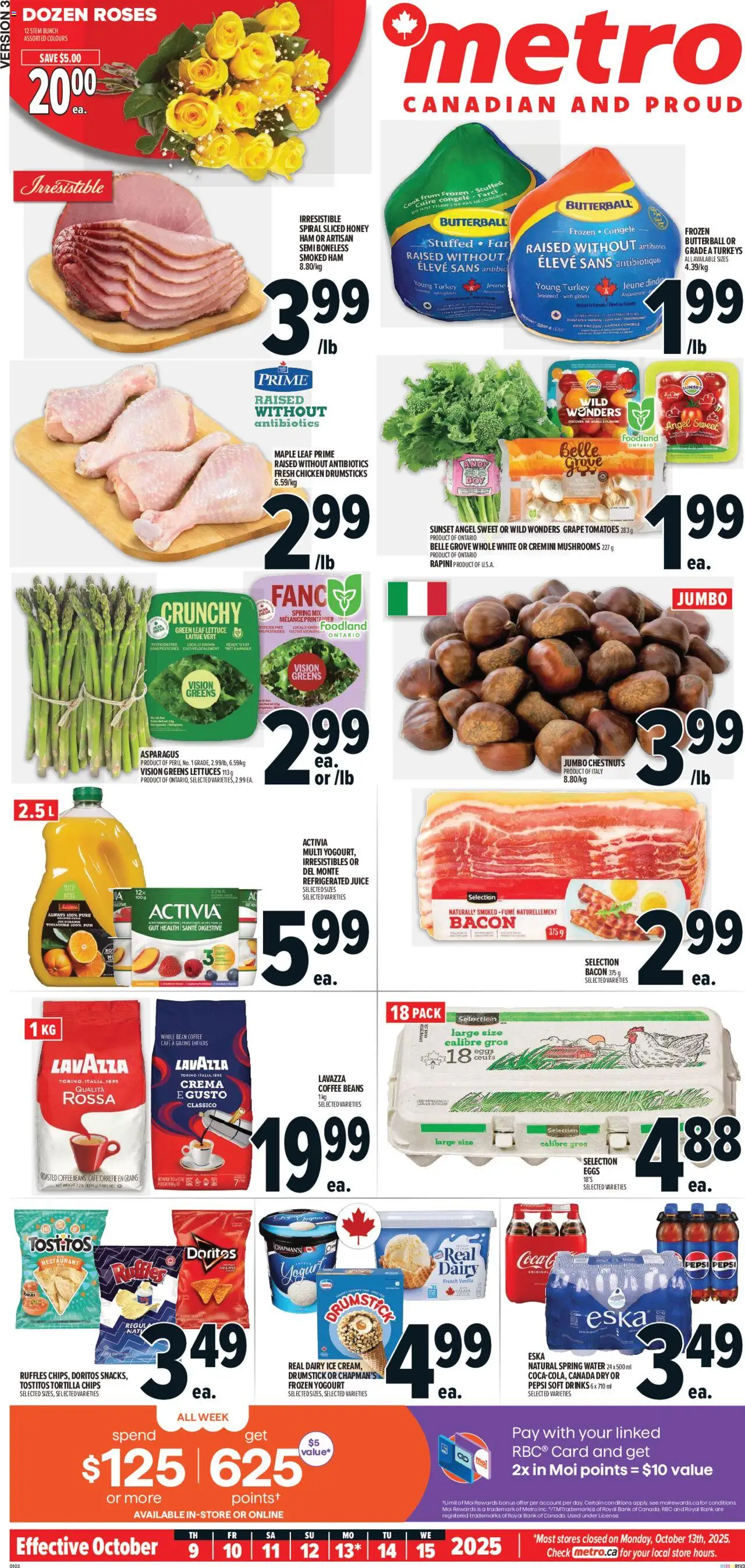 Metro flyer valid from 09.10.2025 | Page: 2 | Products: Chips, Turkey, Eggs, Ham