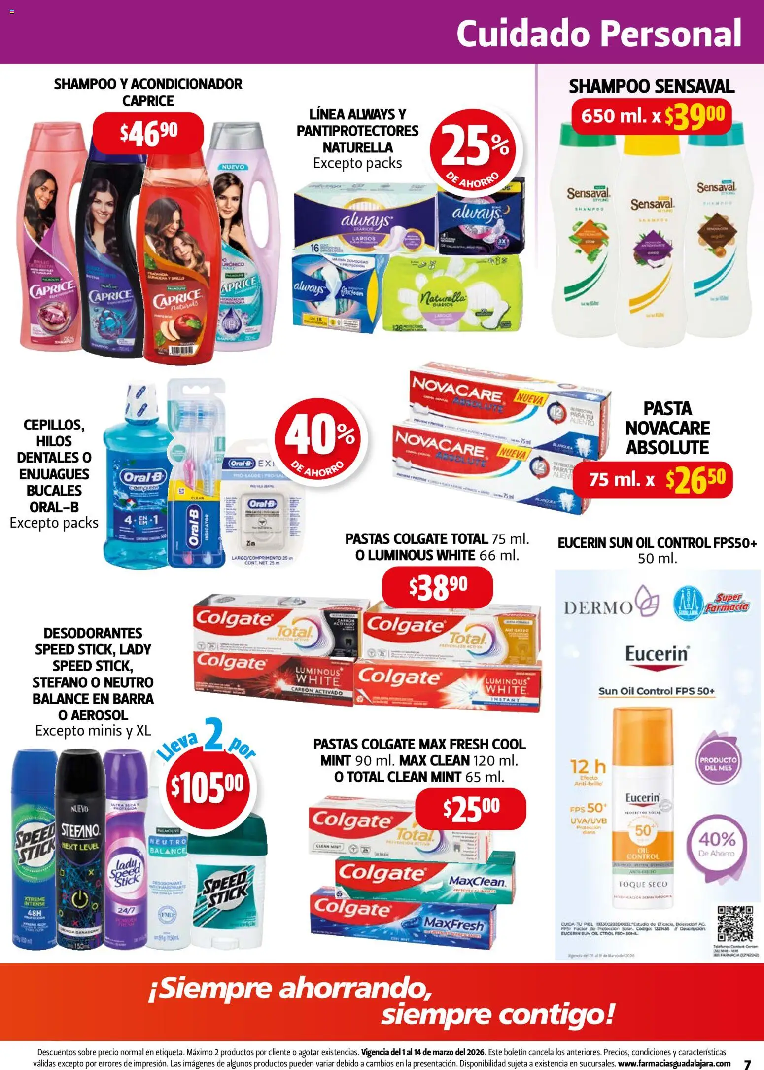 Nuevas ofertas de Farmacia Guadalajara válidas en toda la República Mexicana desde el 01.03.2026. ¡Encuentra las mejores ofertas en Farmacia Guadalajara catálogo! | Página: 7 | Productos: Pasta, Barra, Acondicionador, Sobre
