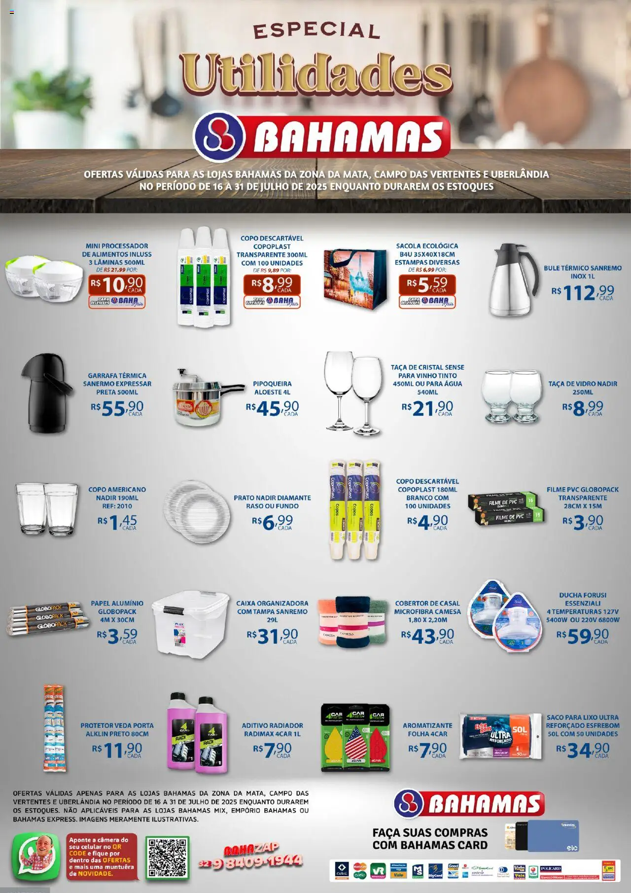 Bahamas Supermercados Folheto - válido de 16.07.2025 | Página: 1 | Produtos: Saco para lixo, Porta, Cobertor, Vinho