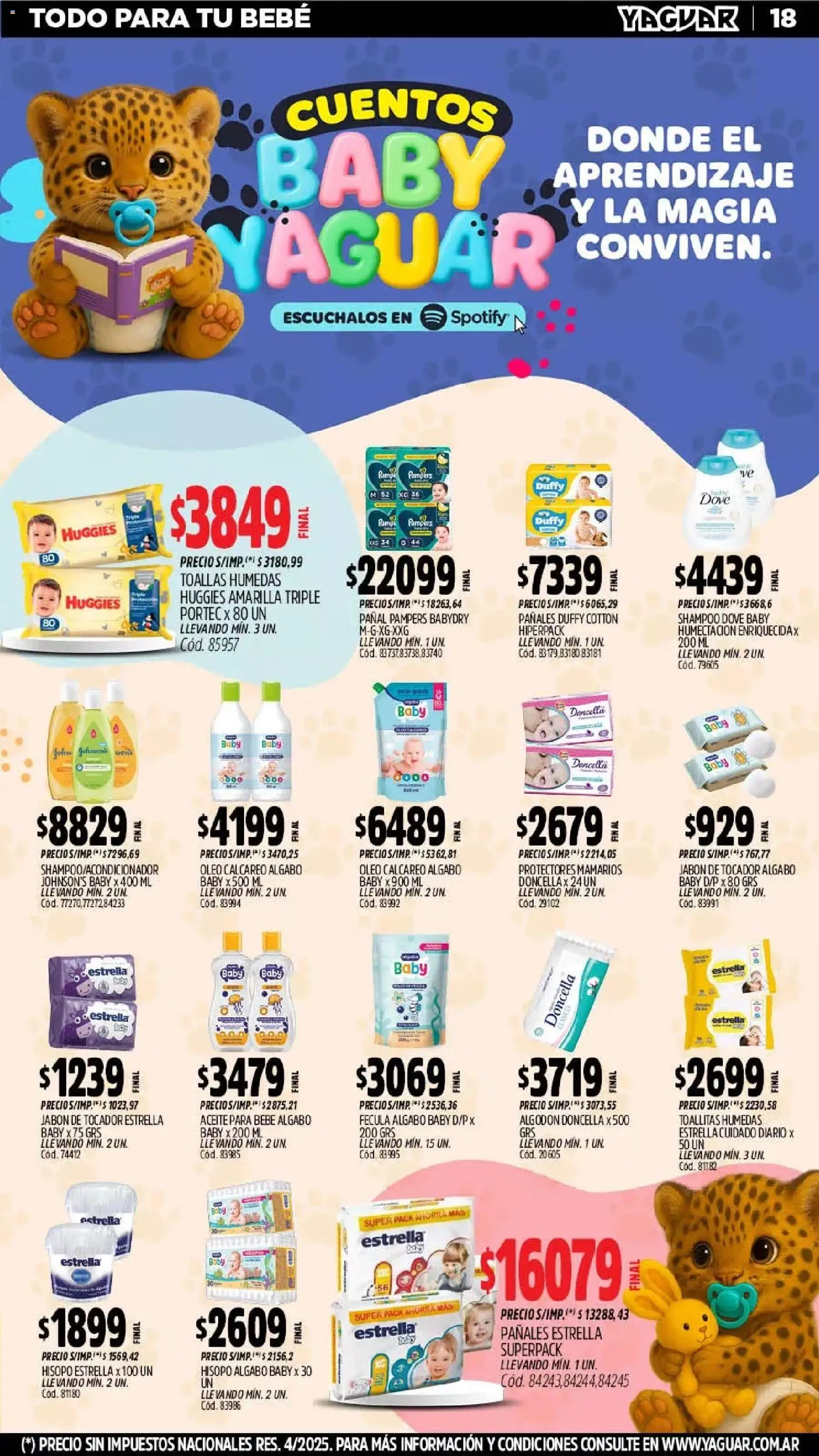 Yaguar - Oferta Semanal Buenos Aires │ válido desde el 20.04.2026 | Página: 19 | Productos: Algodón, Toallas, Shampoo, Pañales