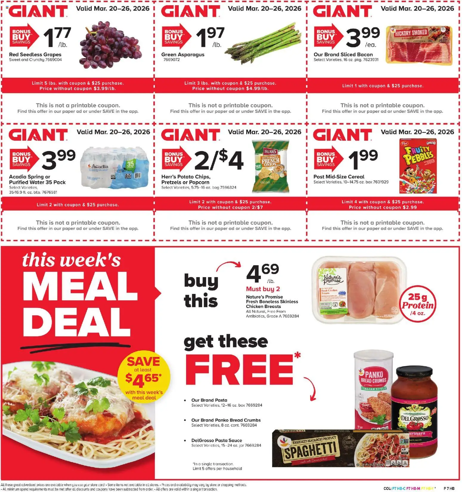 Giant Weekly Ad - valid from 20.03.2026 | Page: 5 | Products: Box, Pasta, Water, Bag