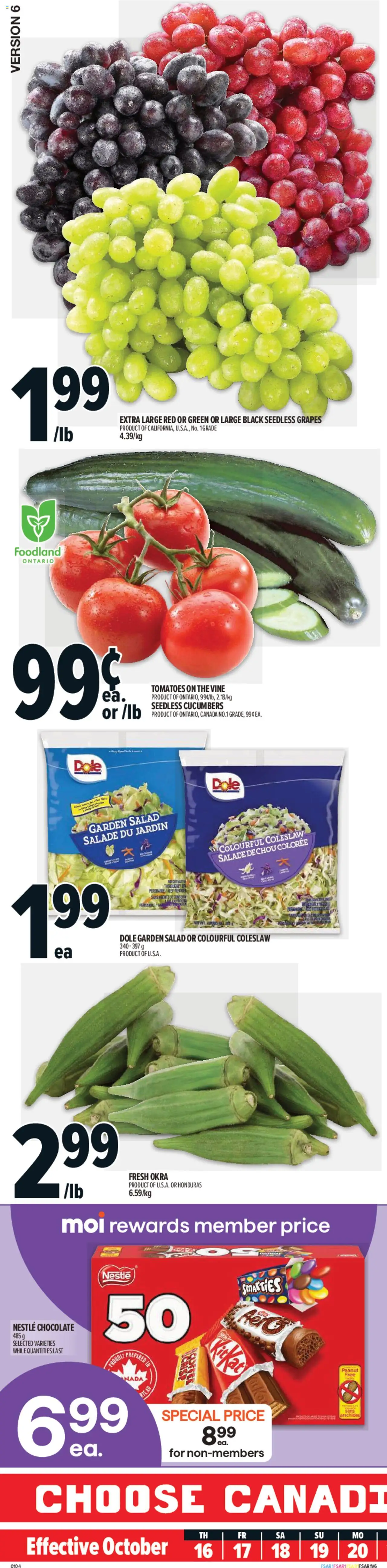 Metro flyer valid from 16.10.2025 | Page: 1 | Products: Cucumbers, Salad, Chocolate, Tomatoes