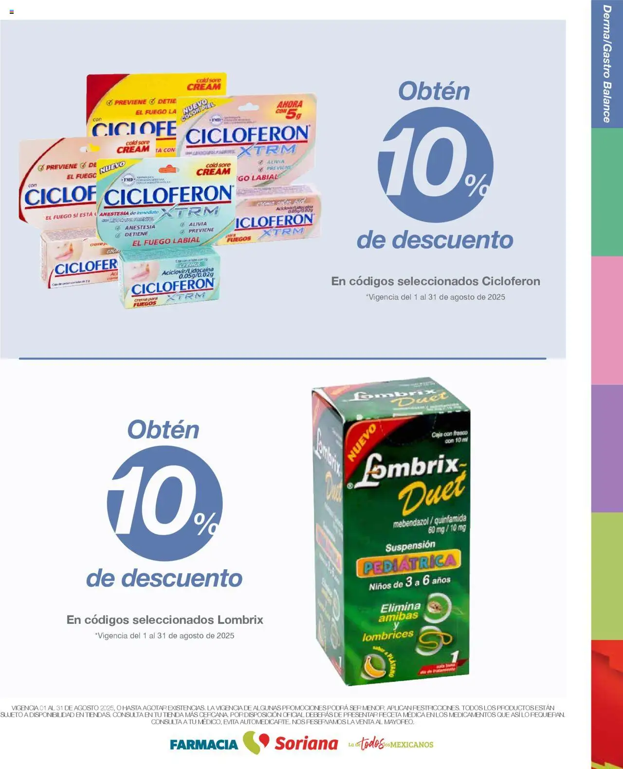 Nuevas ofertas de Soriana válidas en toda la República Mexicana desde el 01.08.2025. ¡Encuentra las mejores ofertas en Soriana - Folleto Farmacia Súper Nacional! | Página: 9 | Productos: Plátano, Crema, Frasco, Caja
